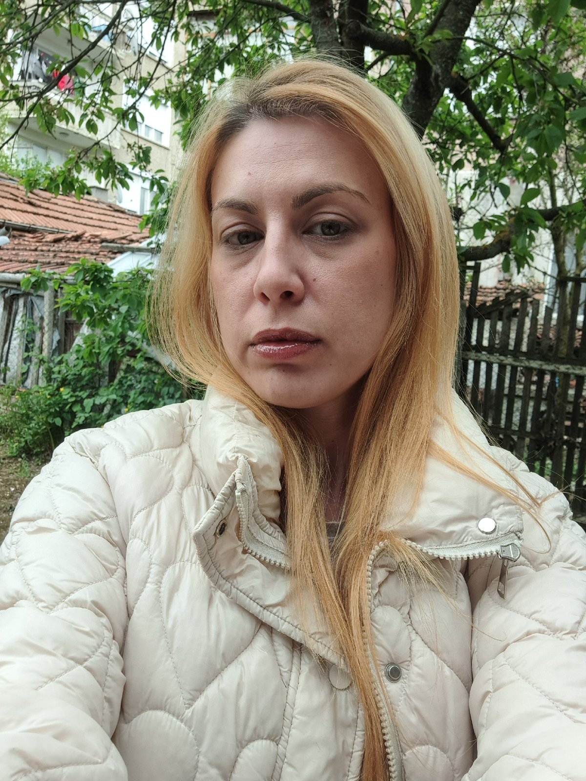 Woman takes selfies in Sevlievo, Bulgaria