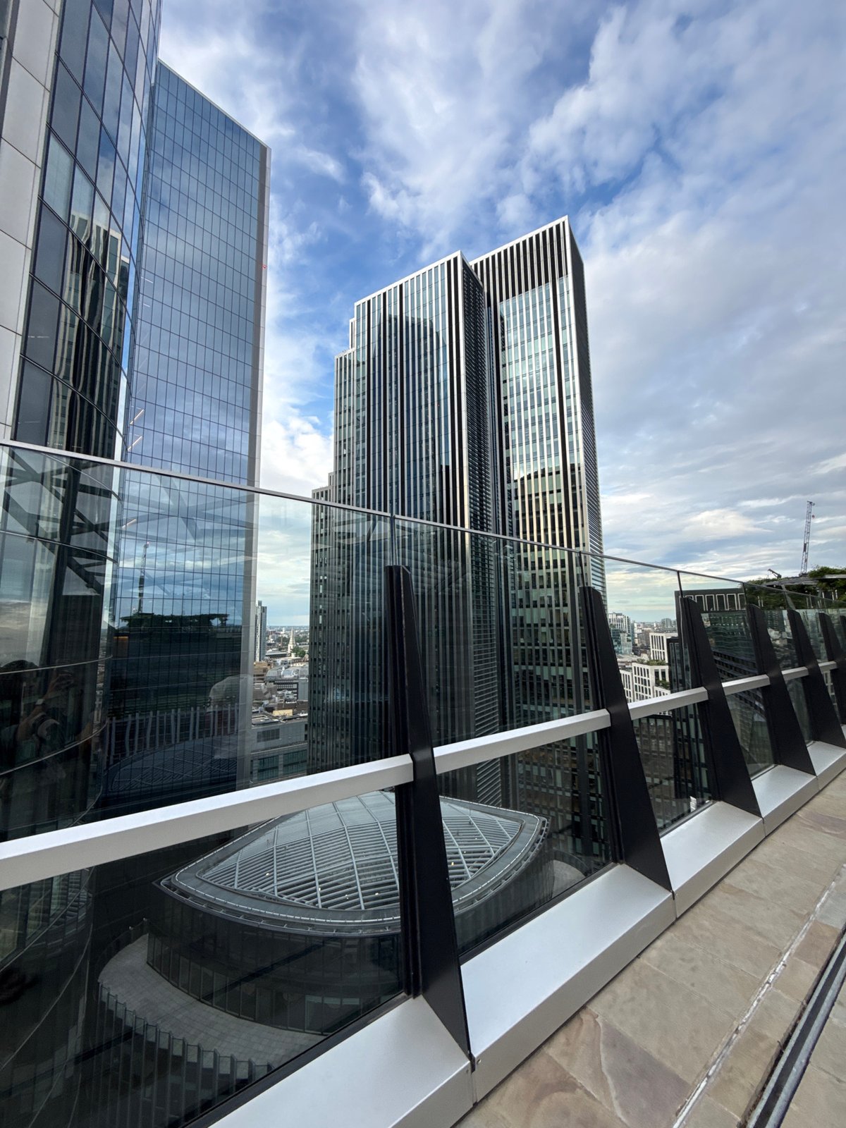 Rooftops, streets, and towers in the City of London