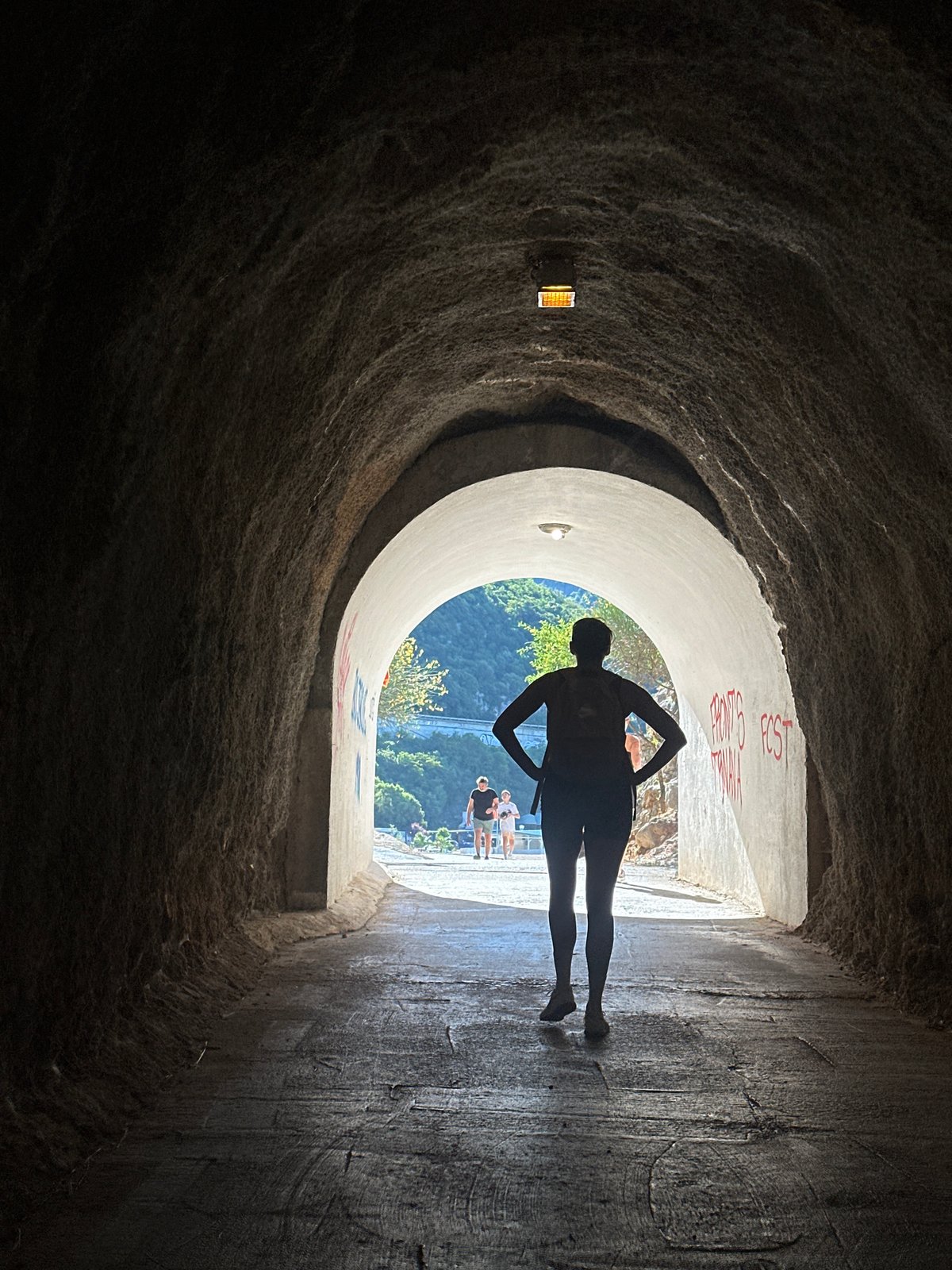 Morning joggers and sightseers active along Montenegro coastline