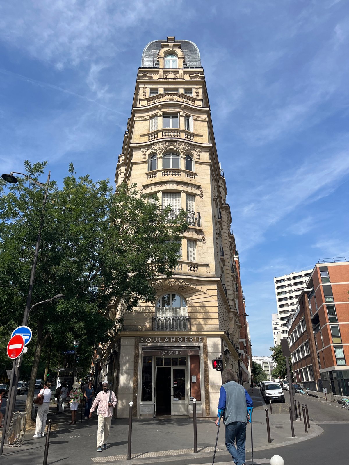 Up-close look at Haussmannian architecture on a sunny Paris morning