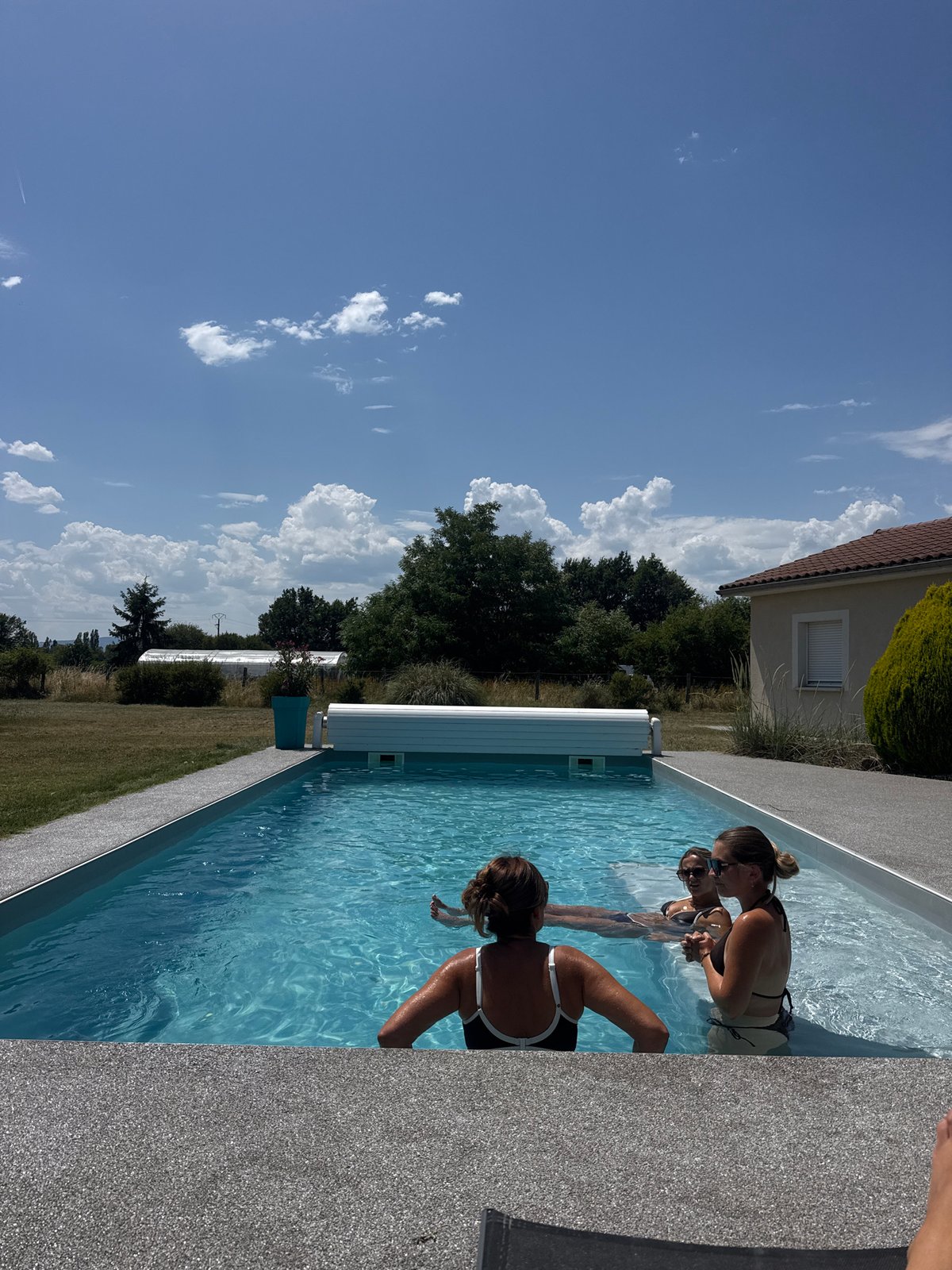 Poolside afternoon in Veauchette, France