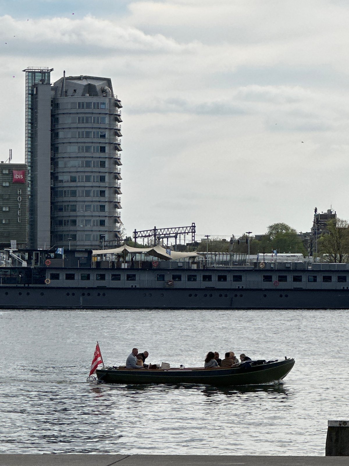 Routine waterfront activities observed in Amsterdam canal district
