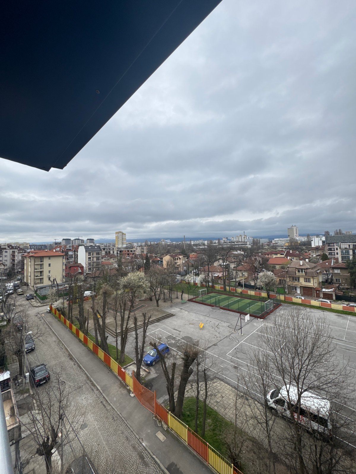 Morning breakfast and city views captured in Sofia
