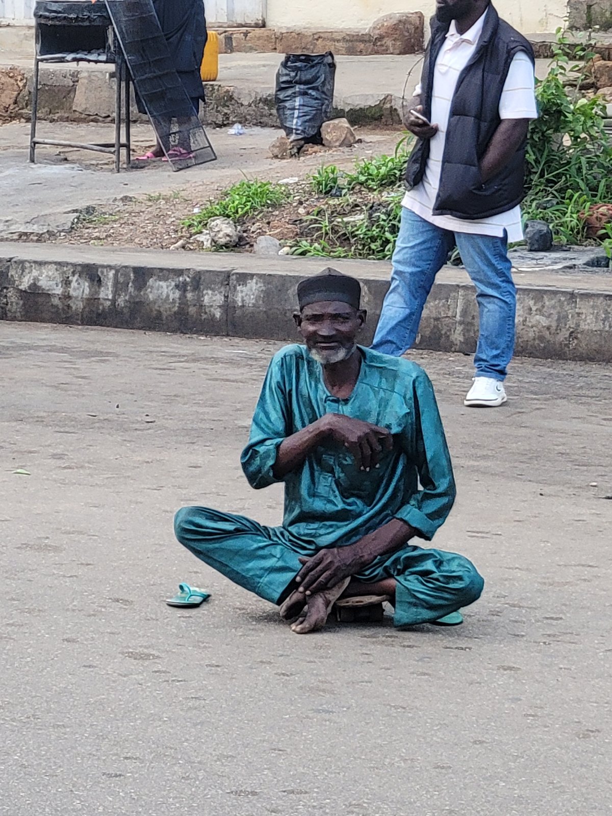 Busy street life and vendors across two Nigerian neighborhoods