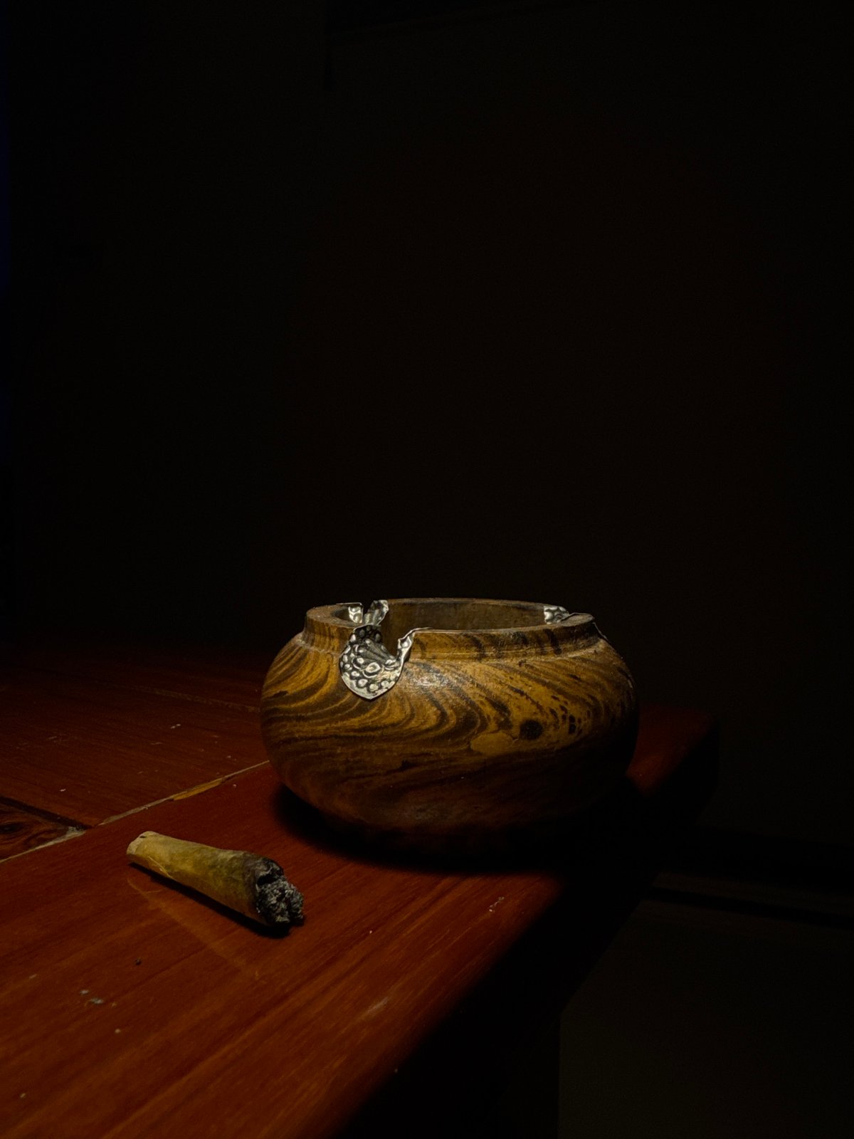 Wooden bowl documented on table in Thai subdistrict