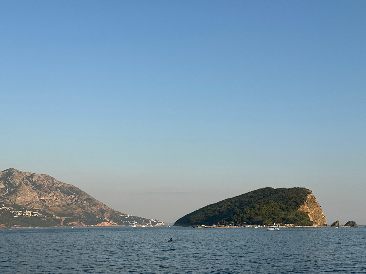 Budva's Adriatic coastline on a quiet July afternoon