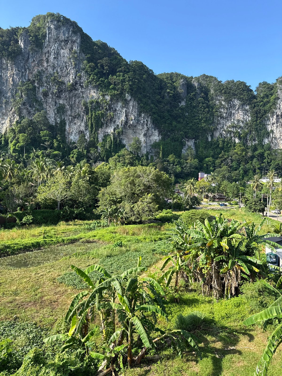 Limestone cliffs and streets around Ban Ao Nang