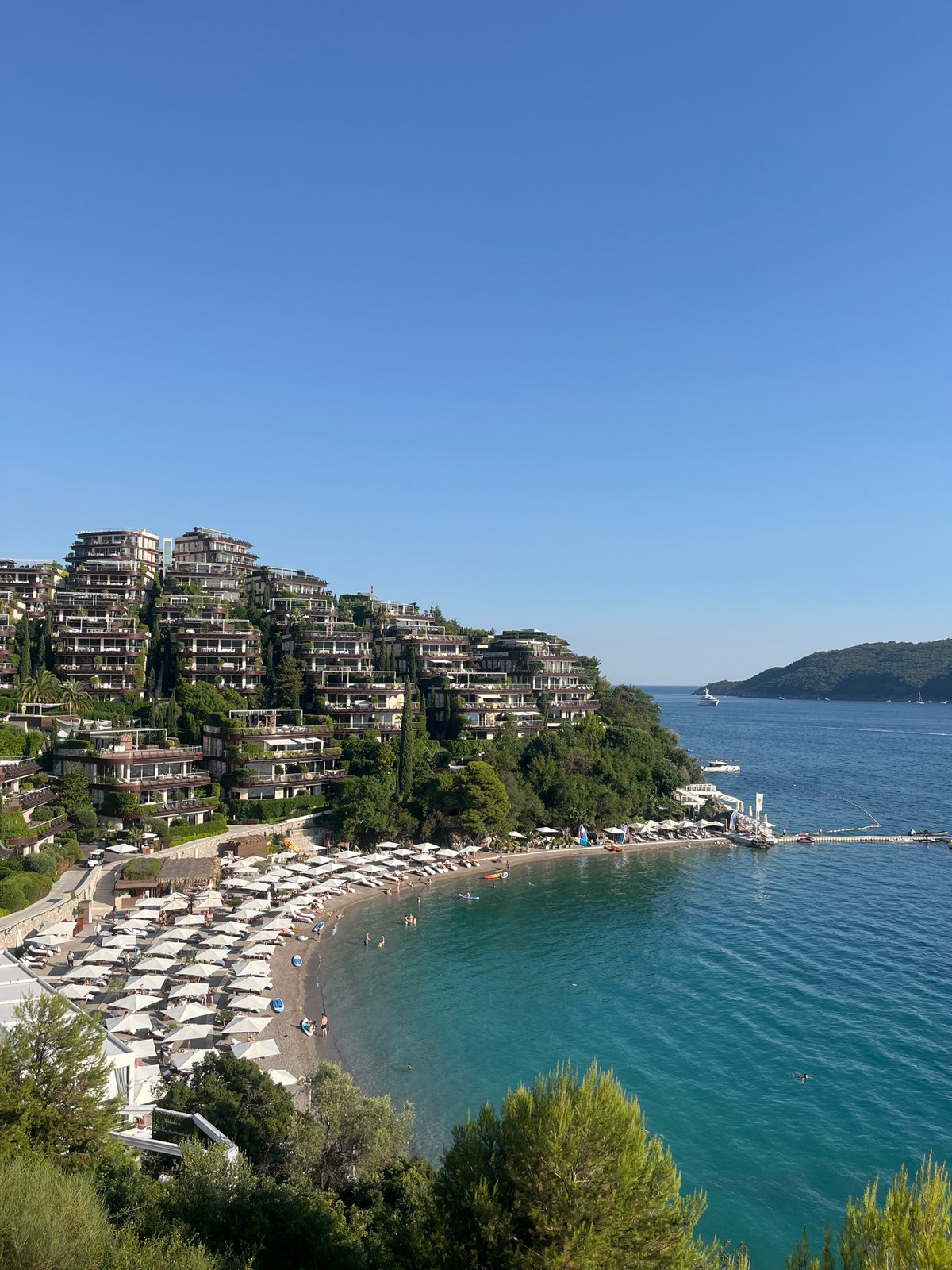 Sunny afternoon on the Adriatic coast in Budva, Montenegro.