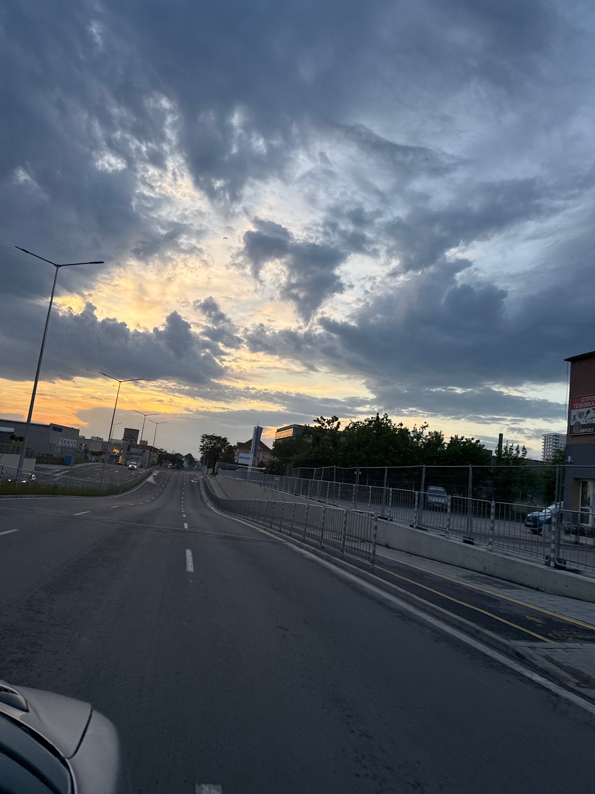 Evening street scenes captured in Burgas, Bulgaria