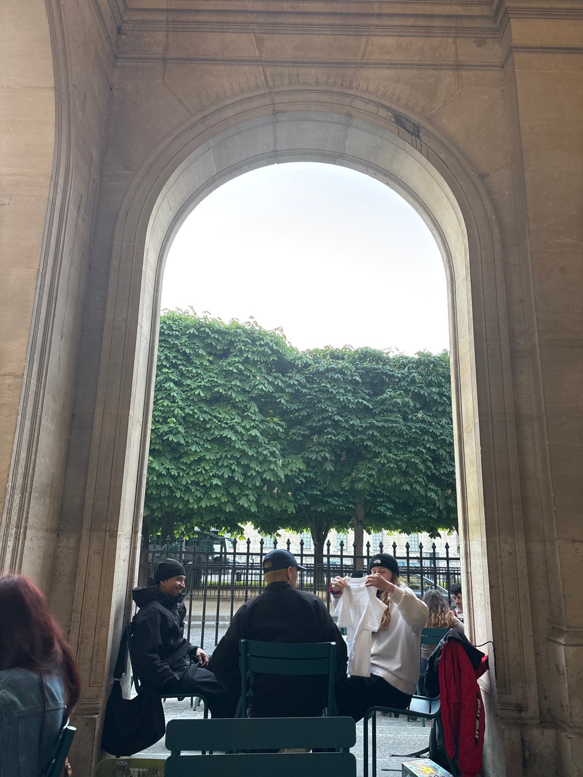 Evening glimpses of historic Paris architecture and cafe culture