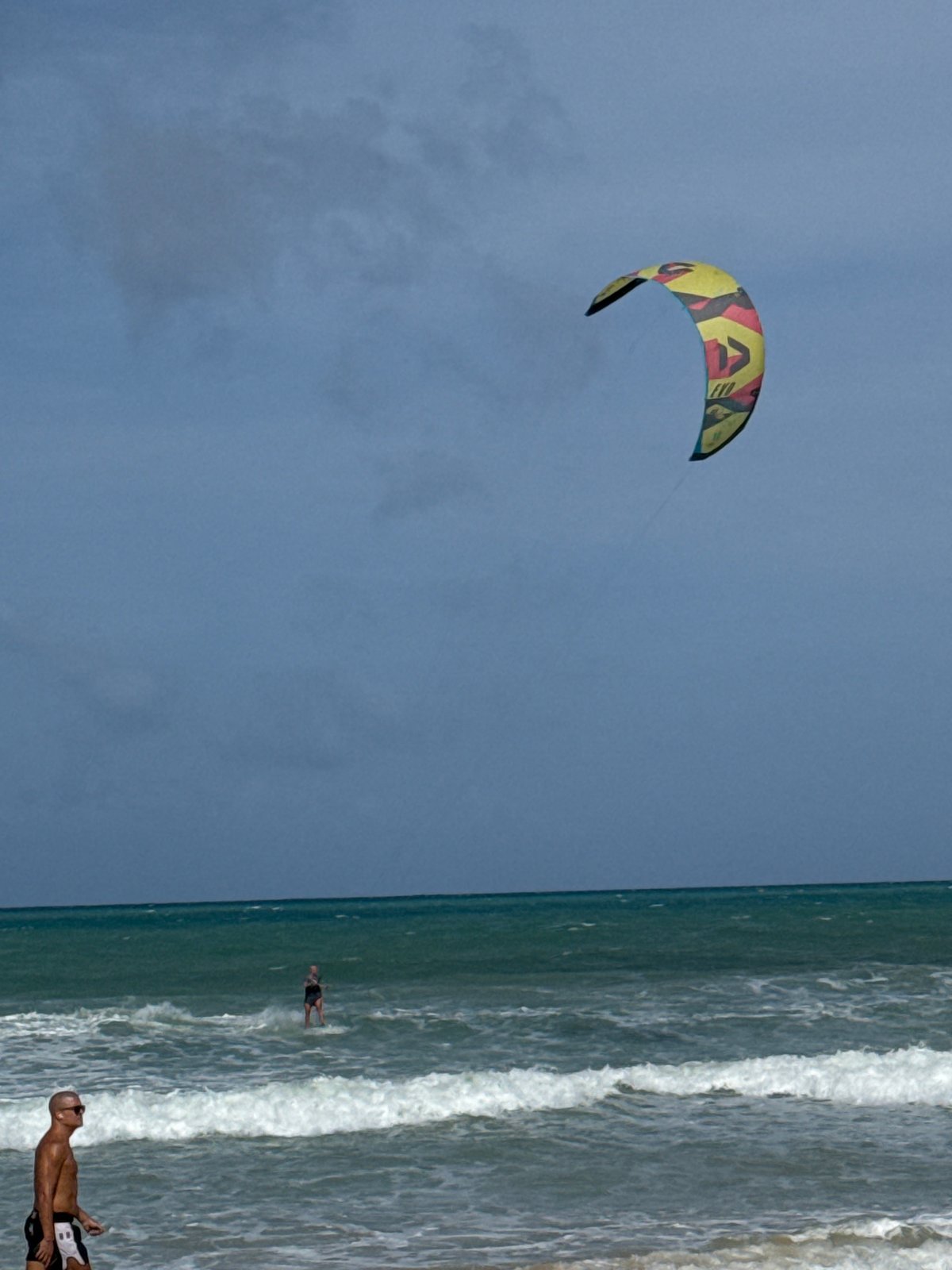 Kitesurfing off Rawai Beach, southern Thailand