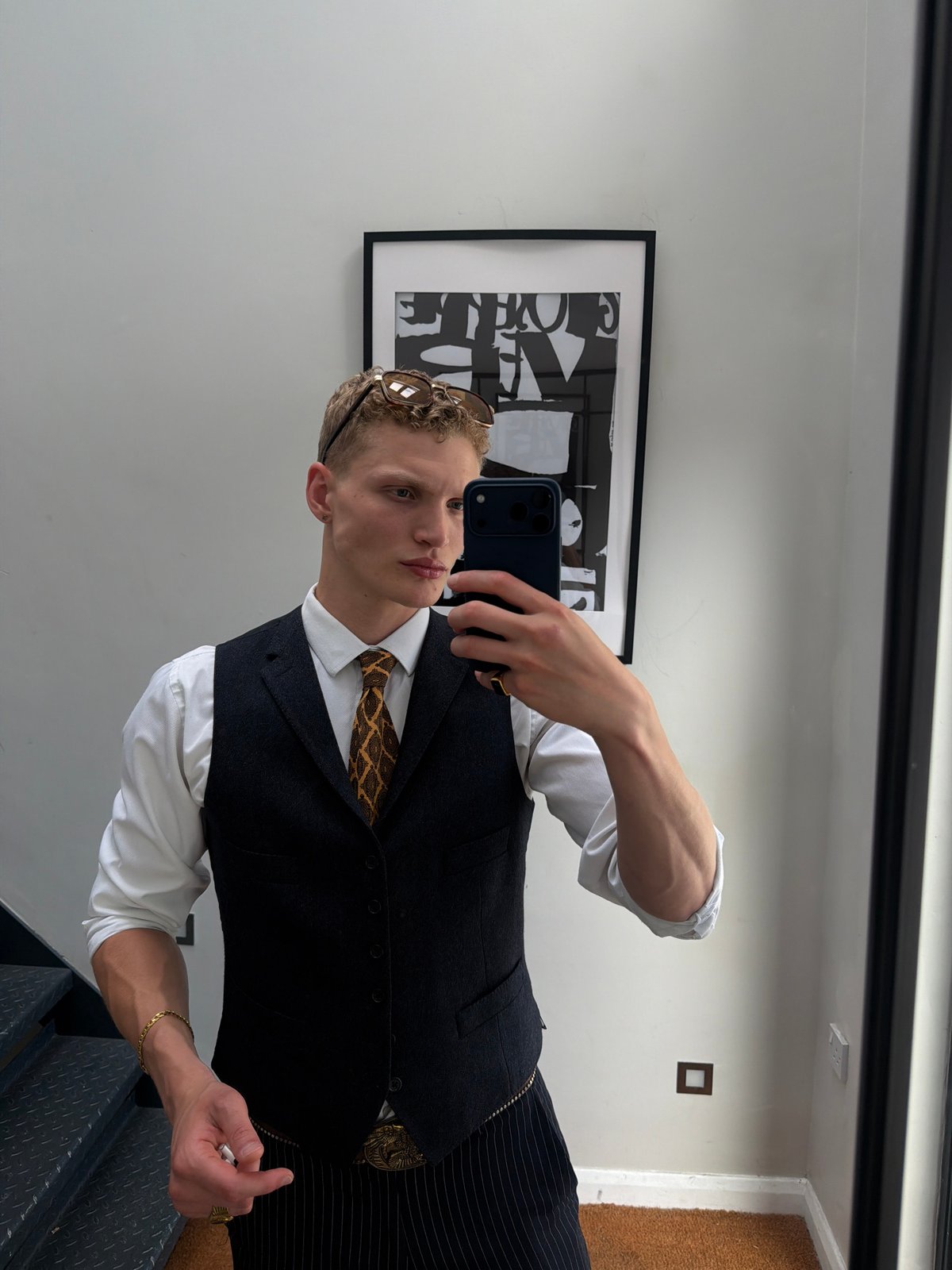 Mirror selfie in a dressed-up outfit, London