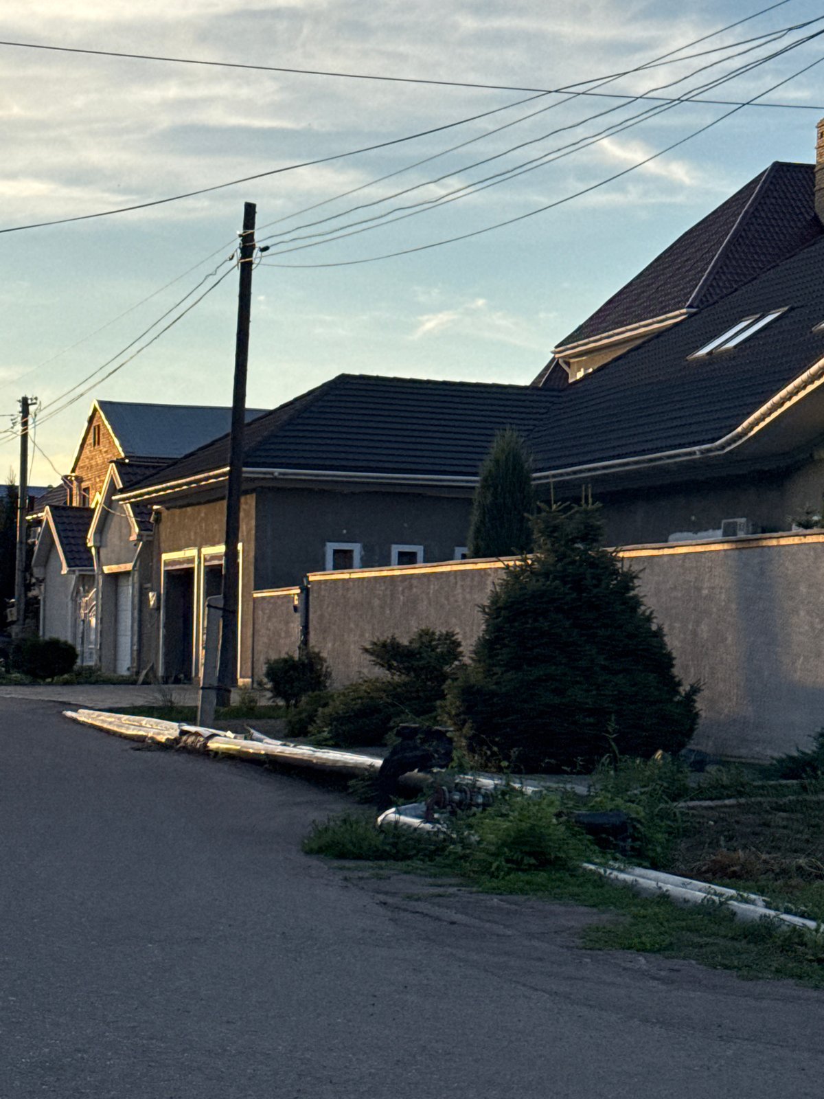 Petropavl neighborhood street and construction, summer afternoon