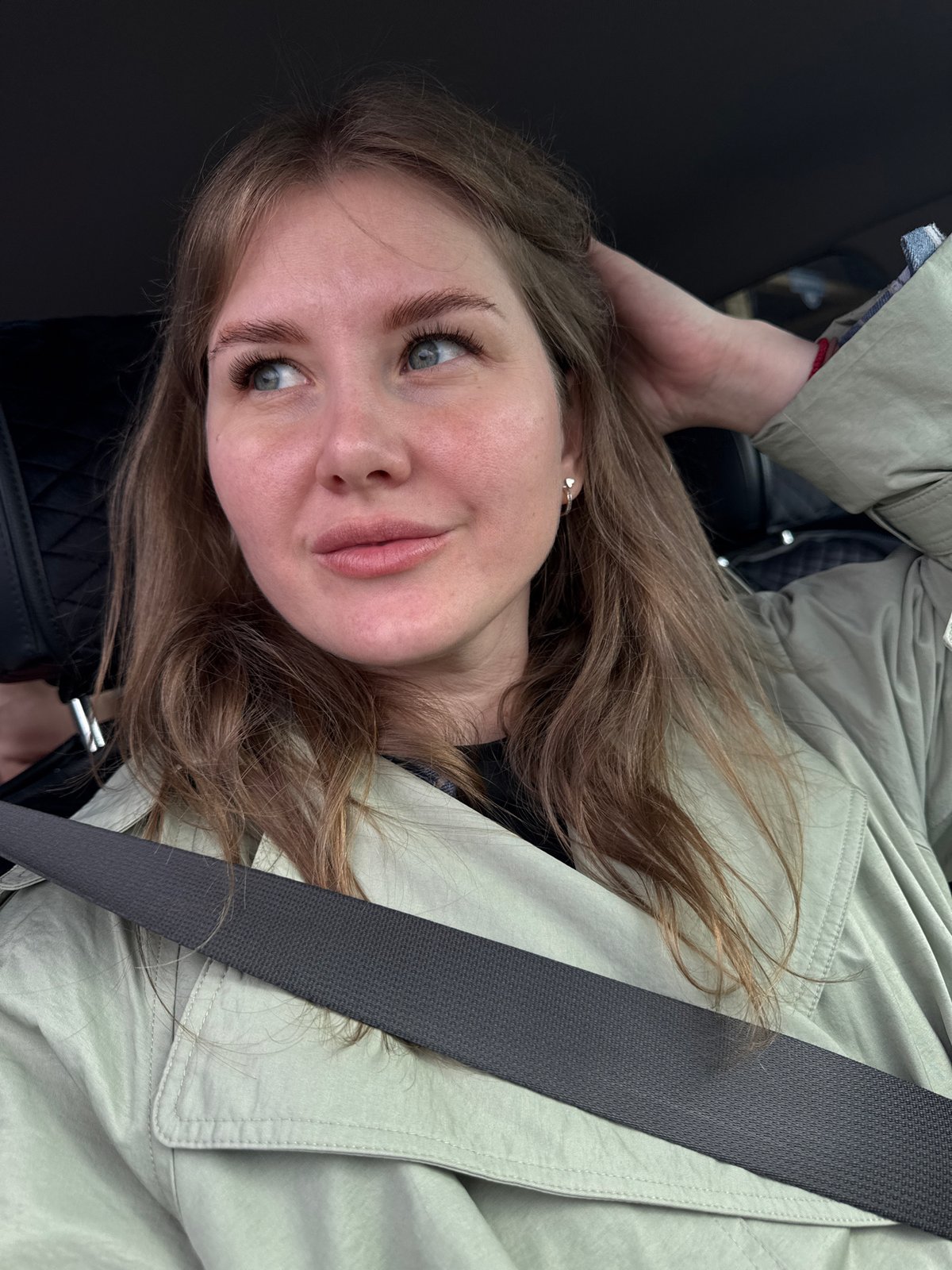 Woman observed in casual morning activities in Gornyi, Russia
