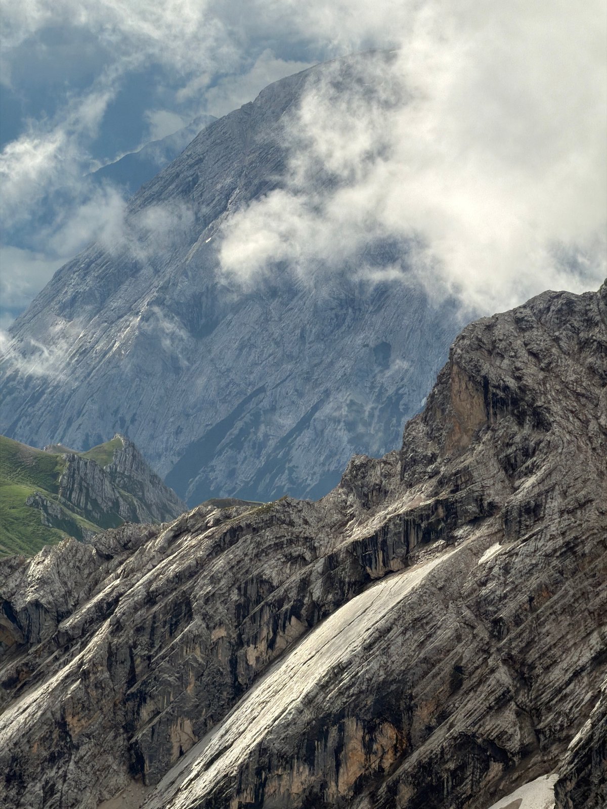 High alpine hiking stop in the Bavarian Alps near Garmisch-Partenkirchen