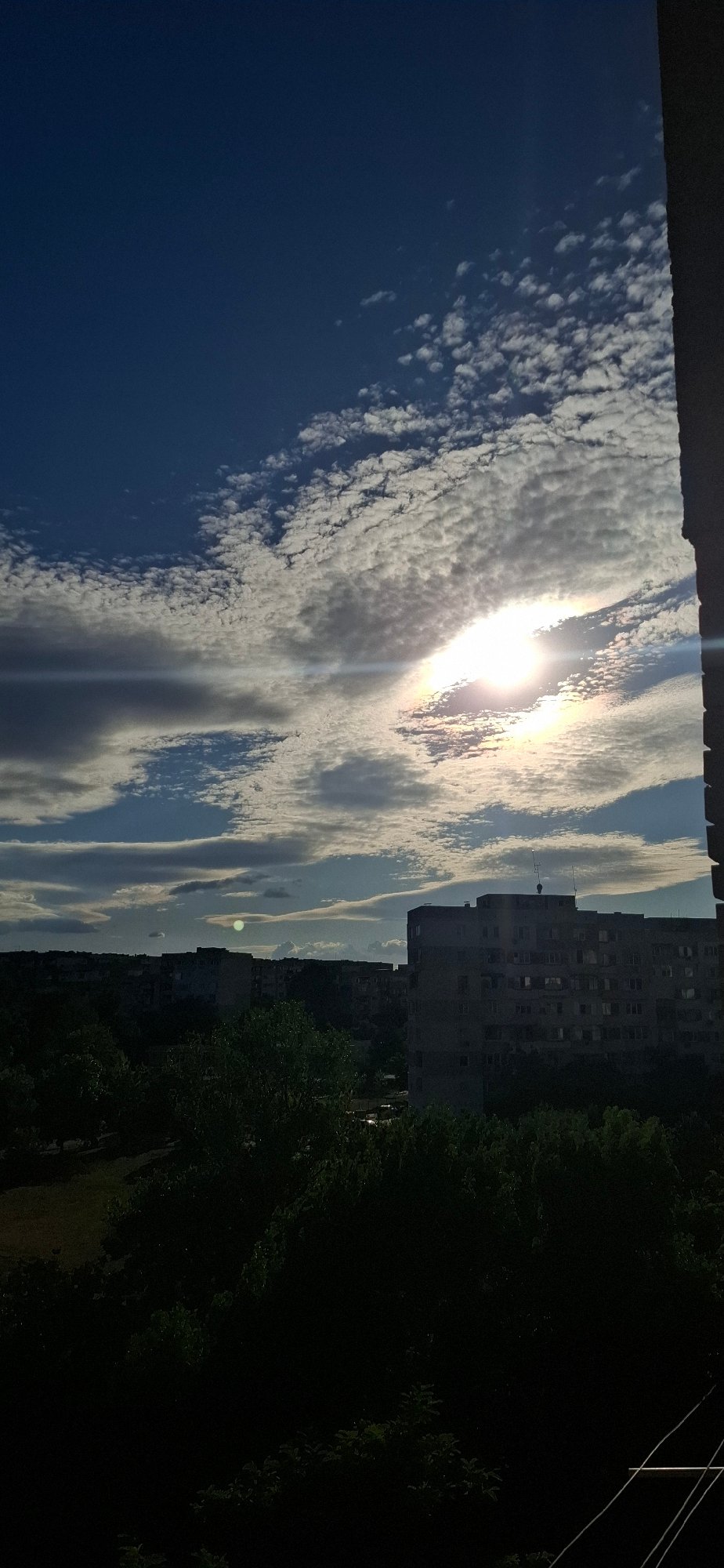 Sofia skyline and cloud patterns on a July afternoon