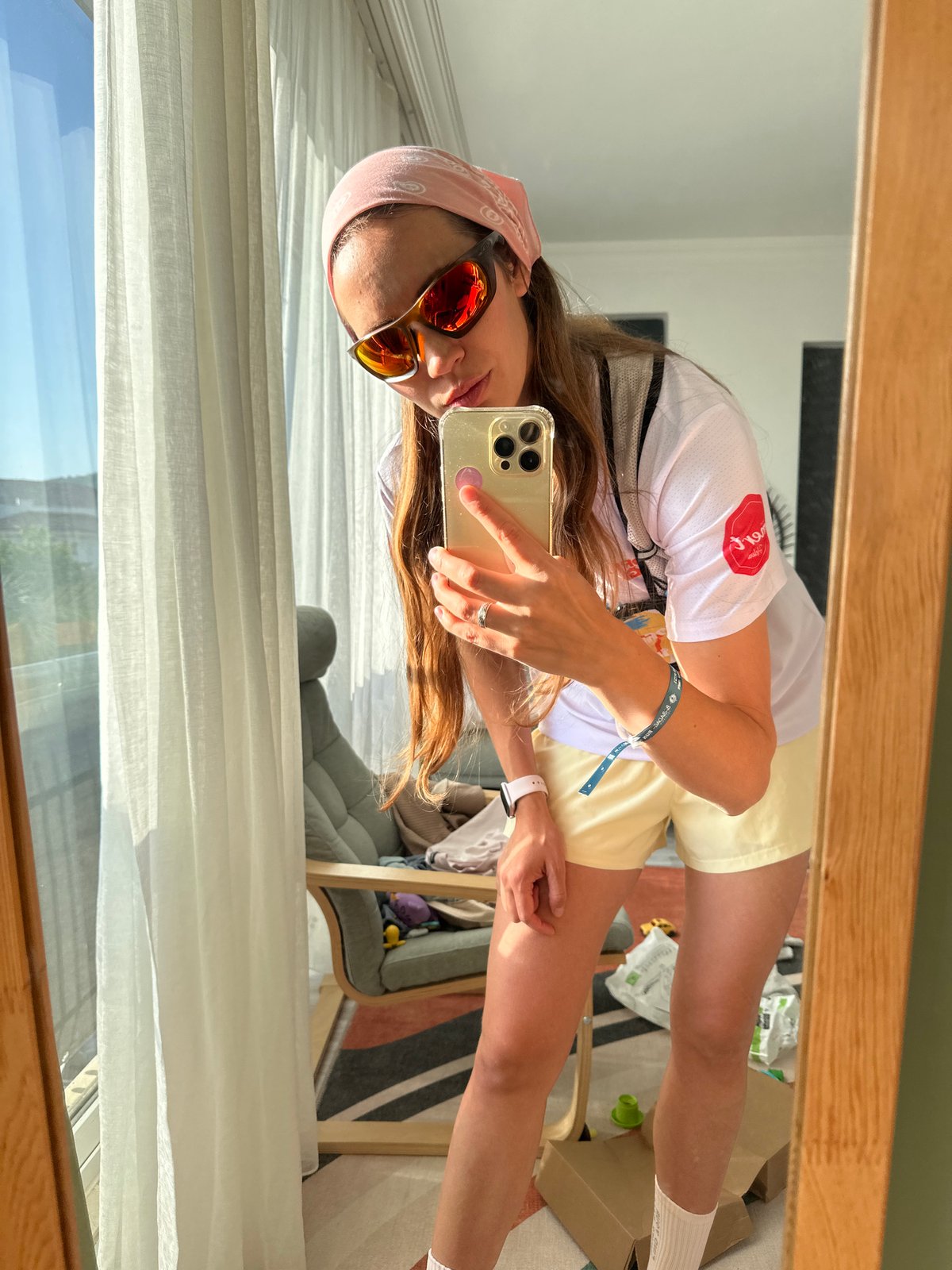 Woman Takes Mirror Selfie in Colorful Outfit in Fethiye