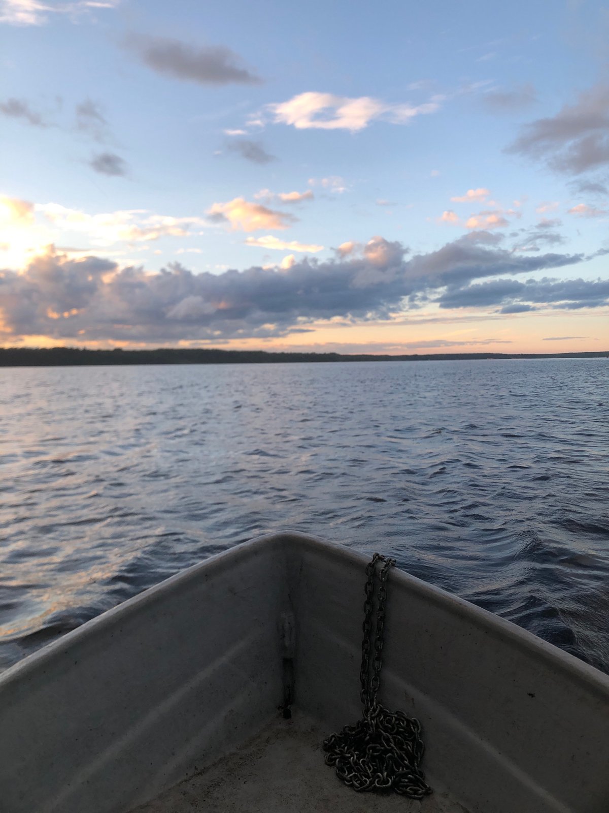 Sunset on the water near Svirstroy, Russia