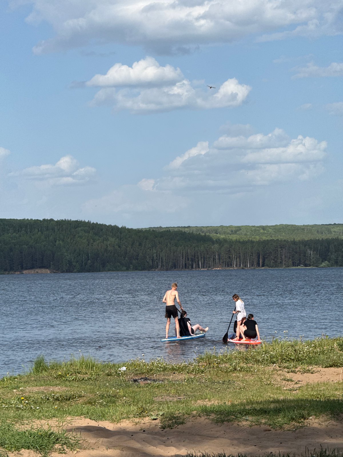 Family outdoor recreation activities captured near Chaikovsky, Russia