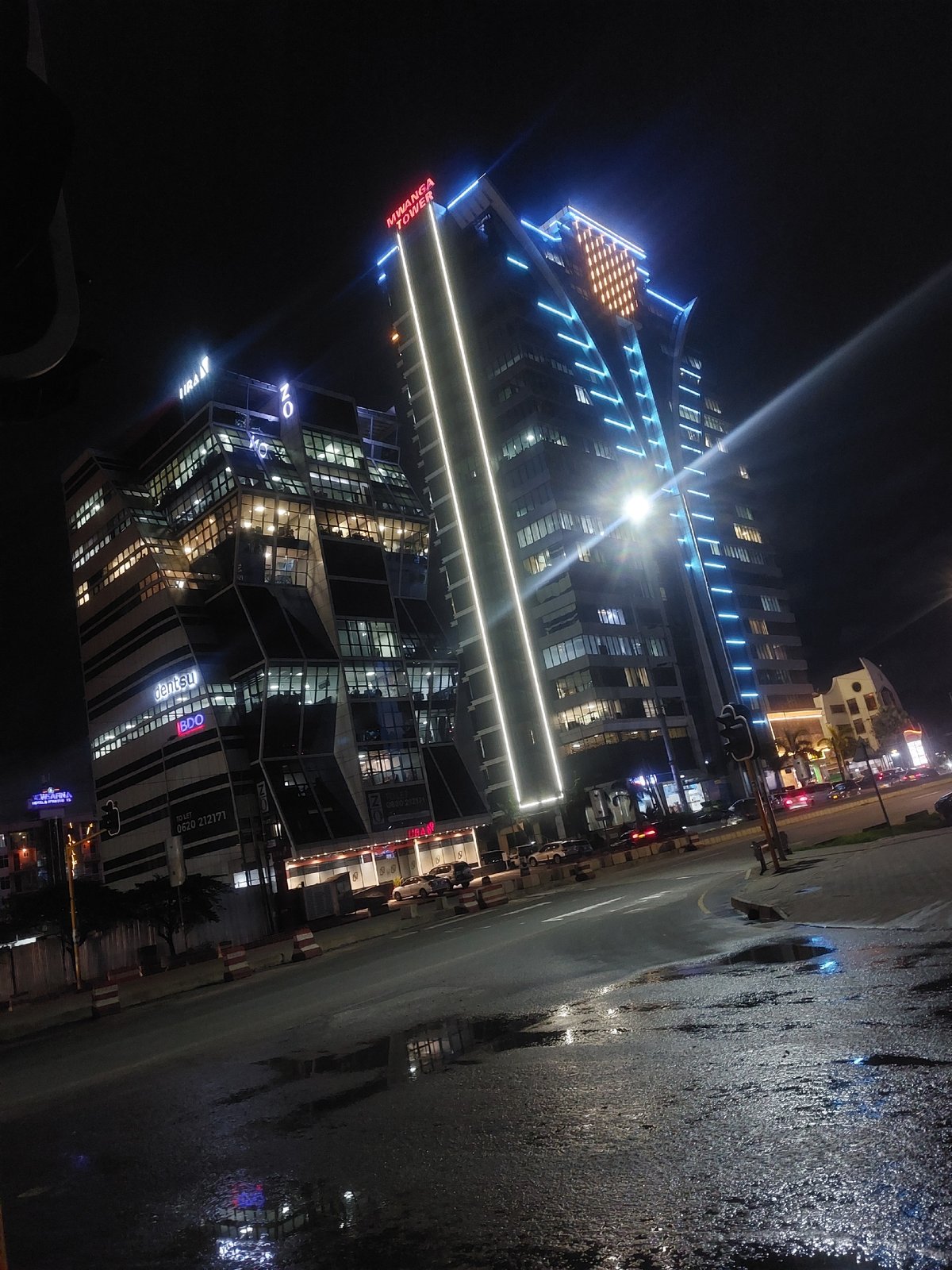 Dar es Salaam commercial district documented during evening hours