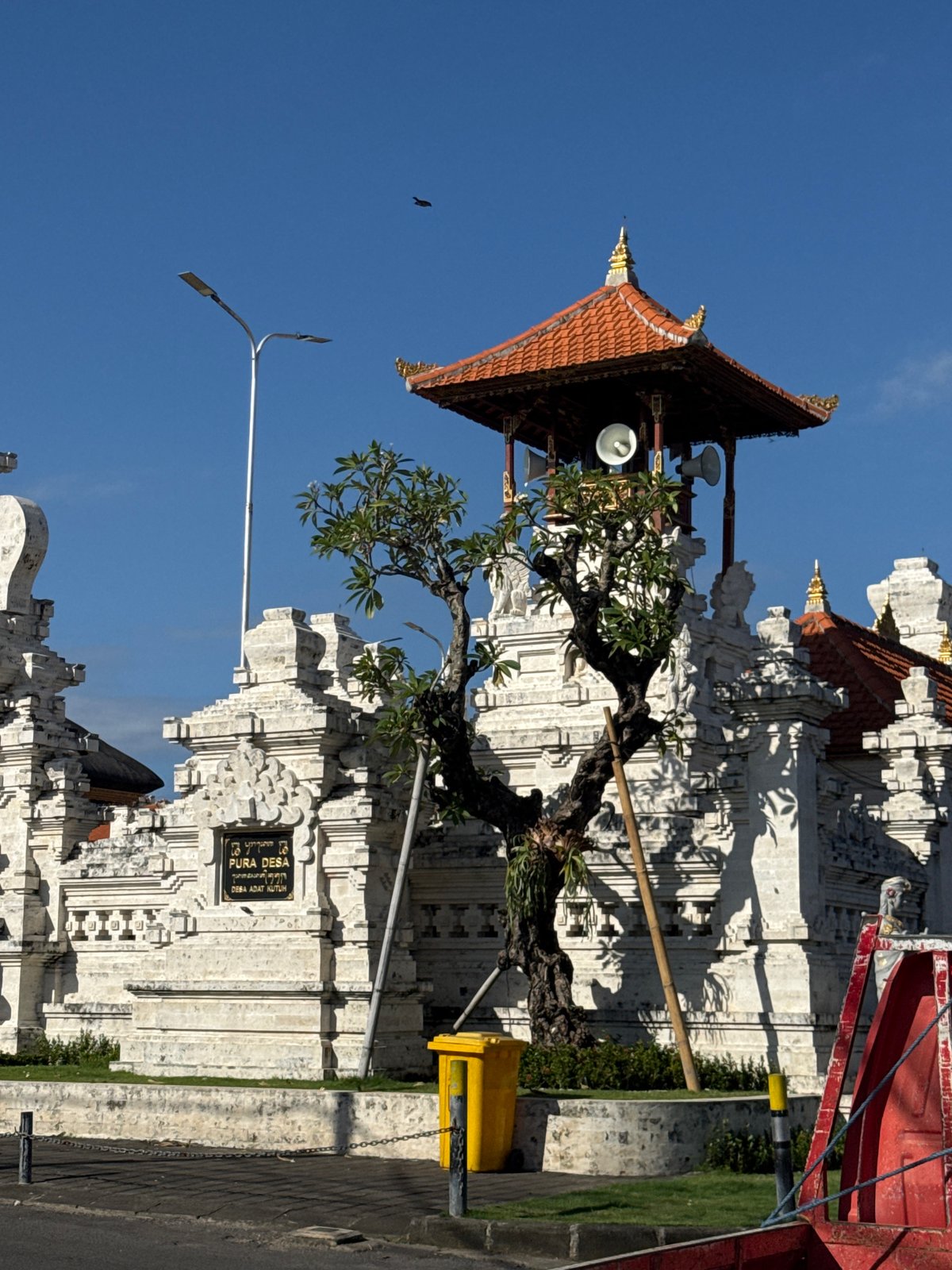 Balinese temple with intricate carvings observed in Kuta Selatan