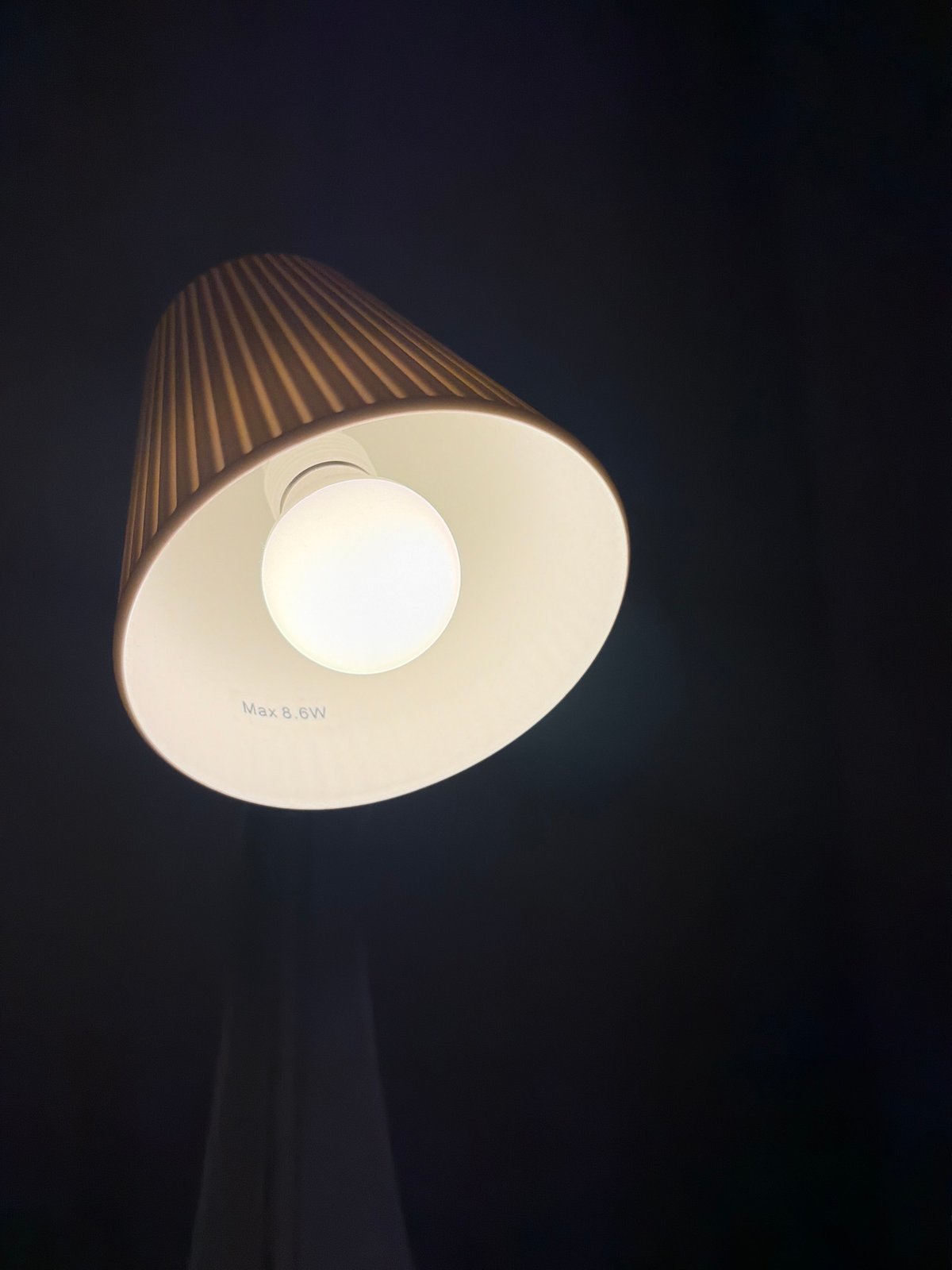 Energy-efficient lamp documented in Madrid evening lighting