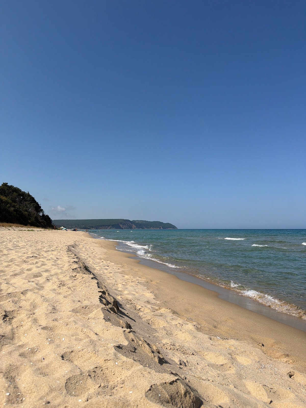 Sunny day on Obzor's Black Sea beach, Bulgaria
