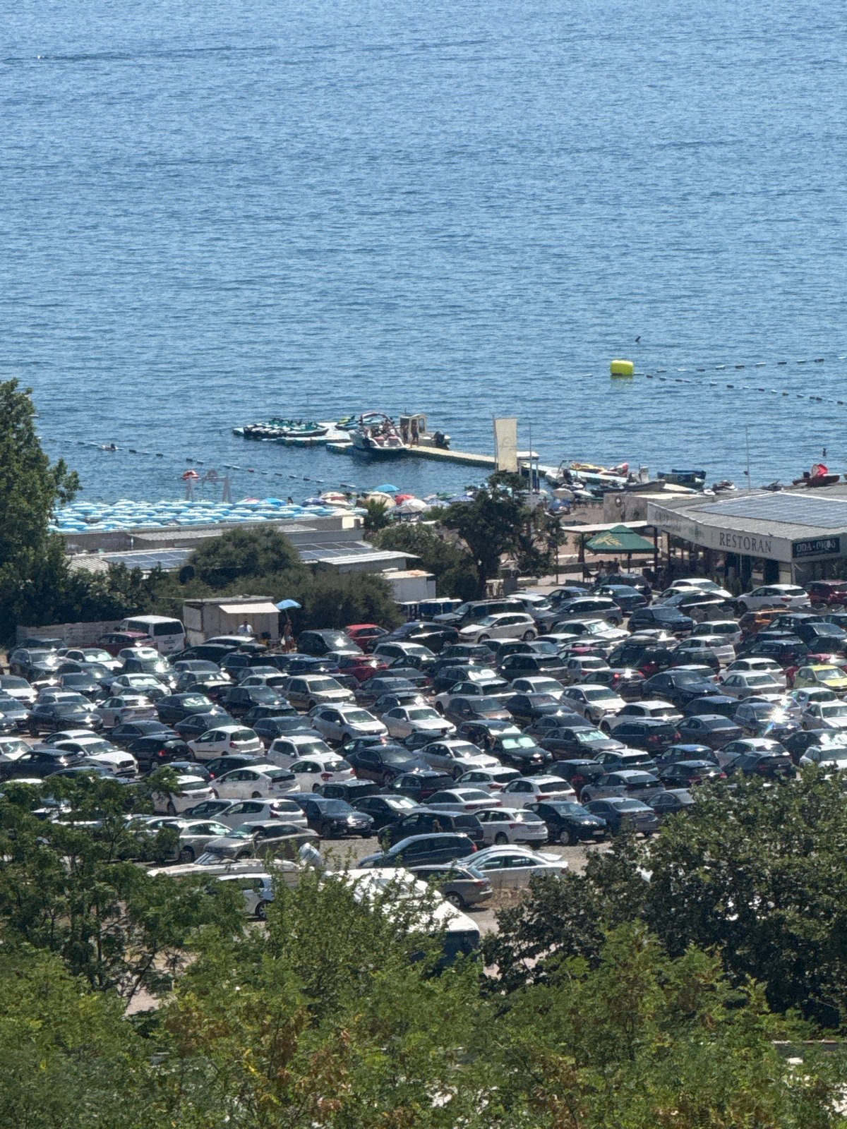 Summer afternoon on the Adriatic coast at Boreti, Montenegro