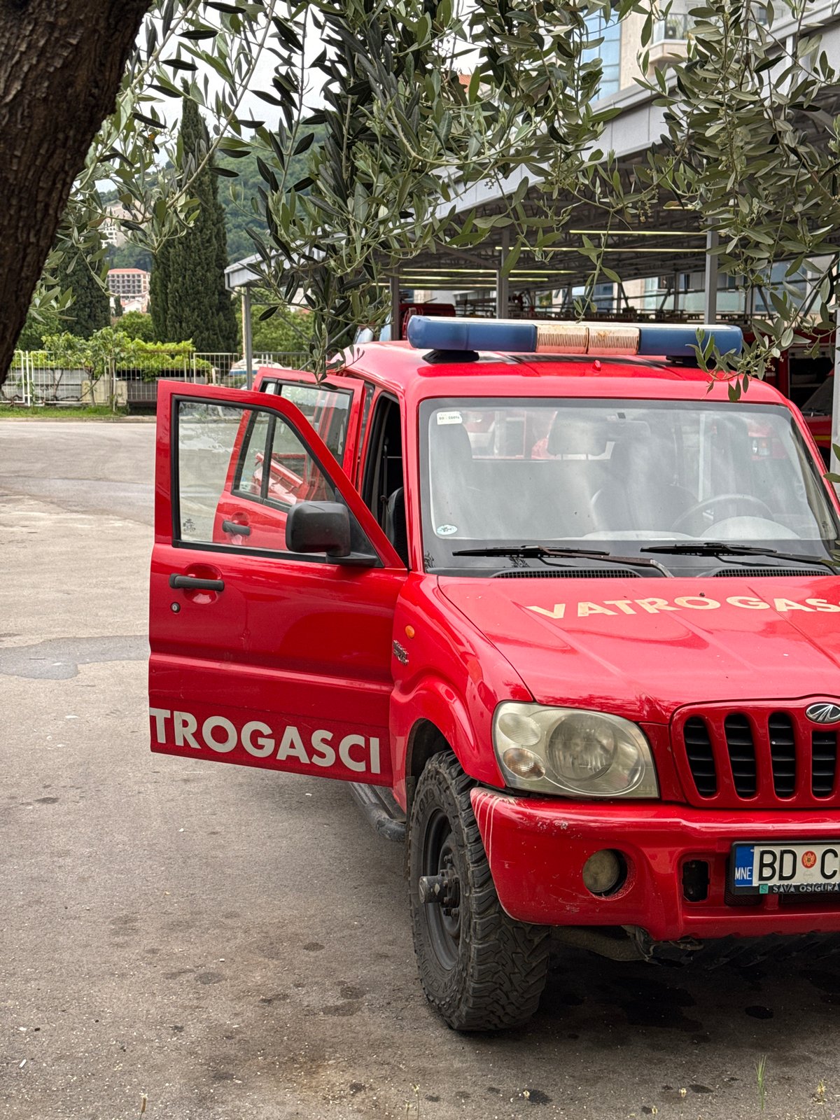 Daily life moments captured in Budva: fire truck, fresh produce