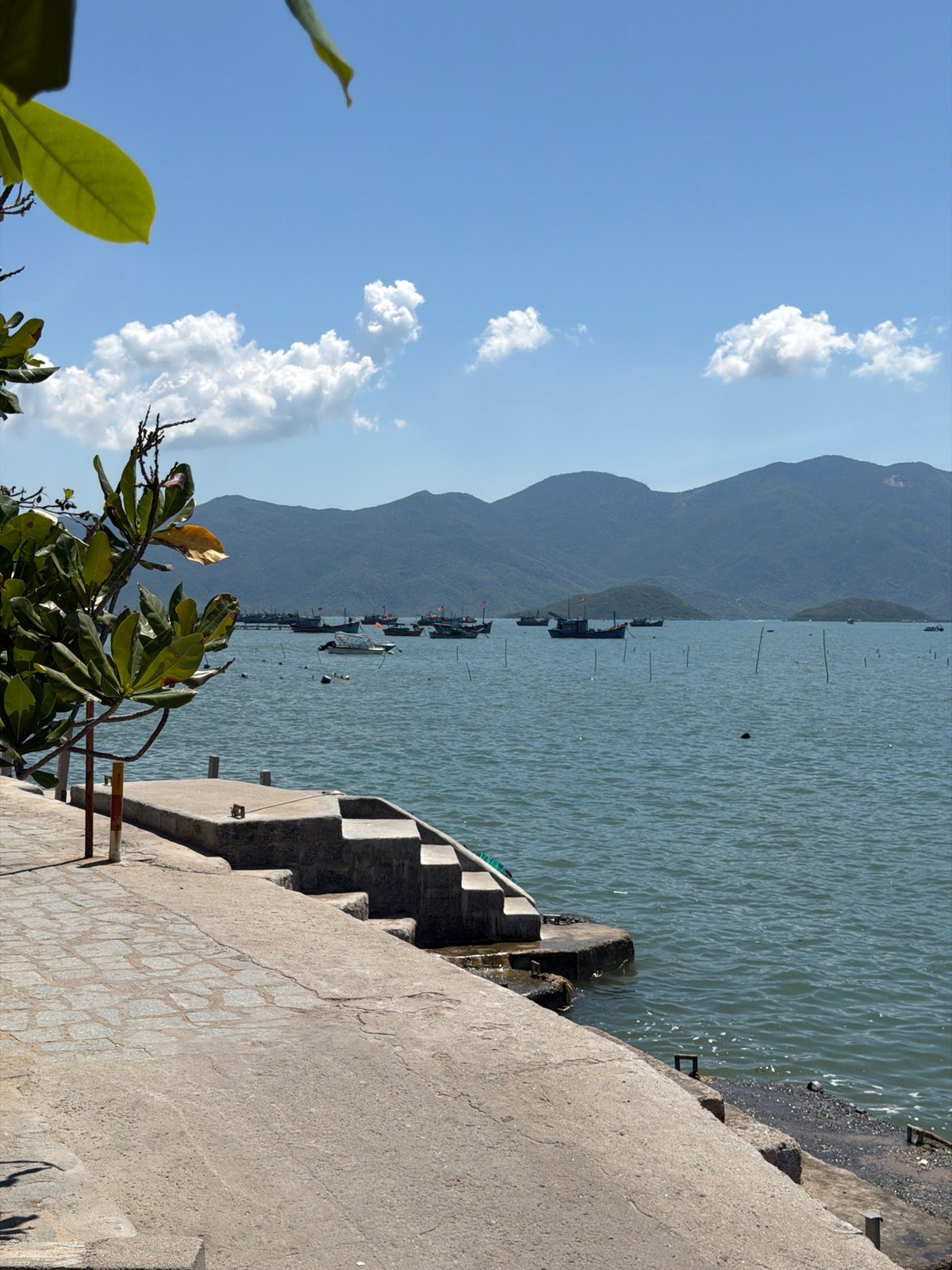 Out on the water off Ninh Ích's coastline, Vietnam