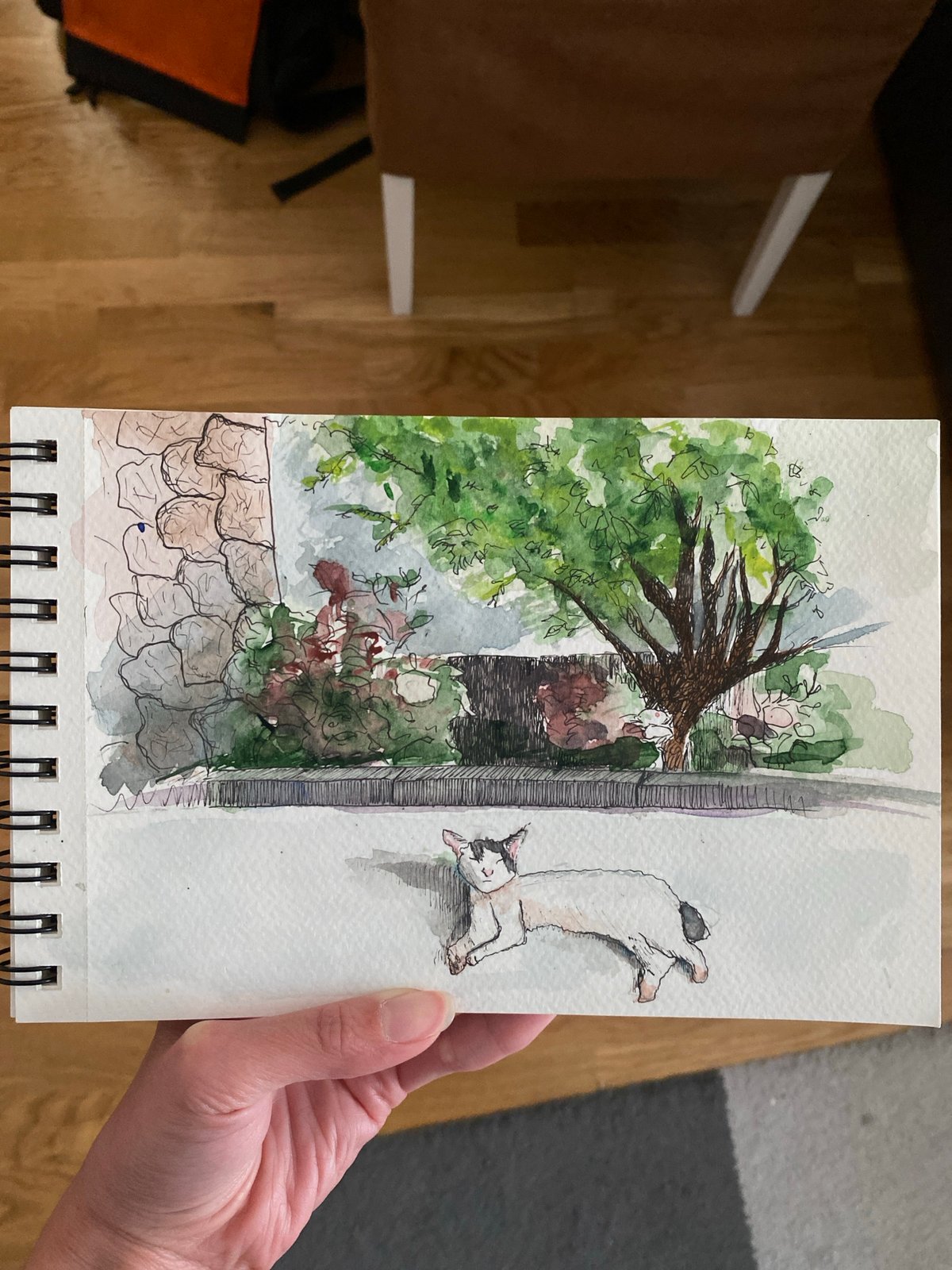 Artist documents afternoon through sketches, videos and casual moments