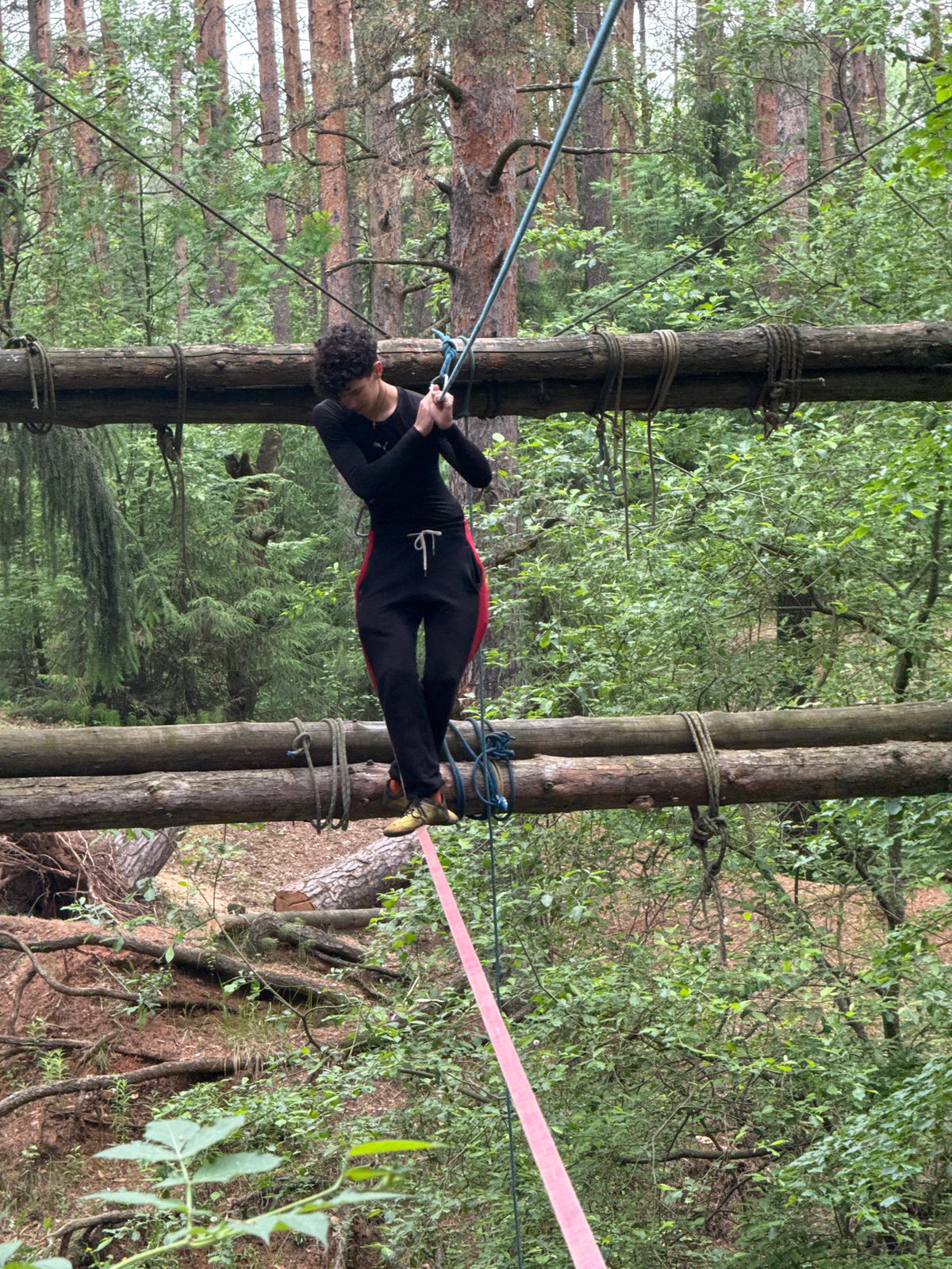 Youth engage in forest adventure activities in Chaikovsky, Russia