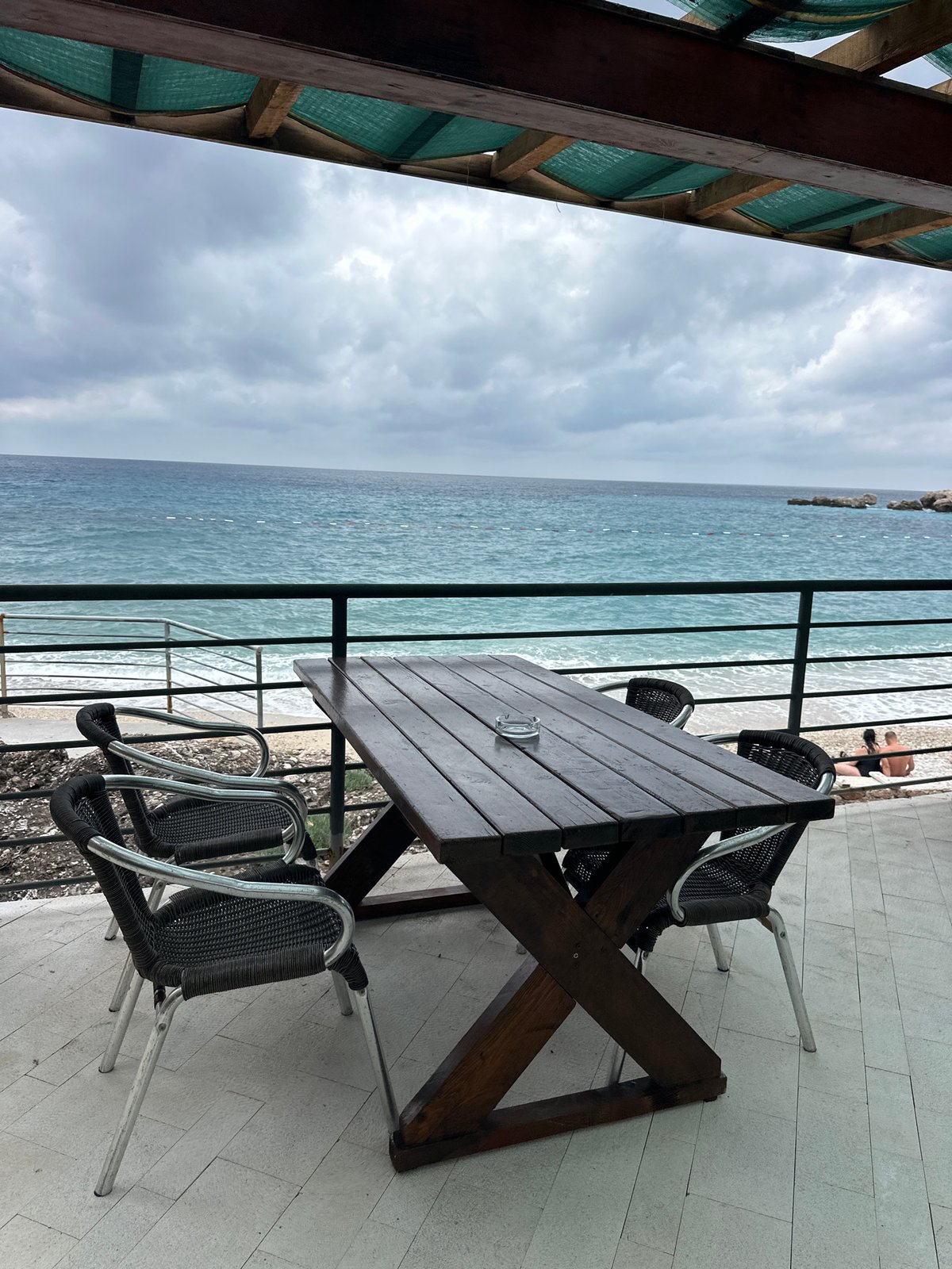 Overcast beach day documented in Drobnići, Montenegro