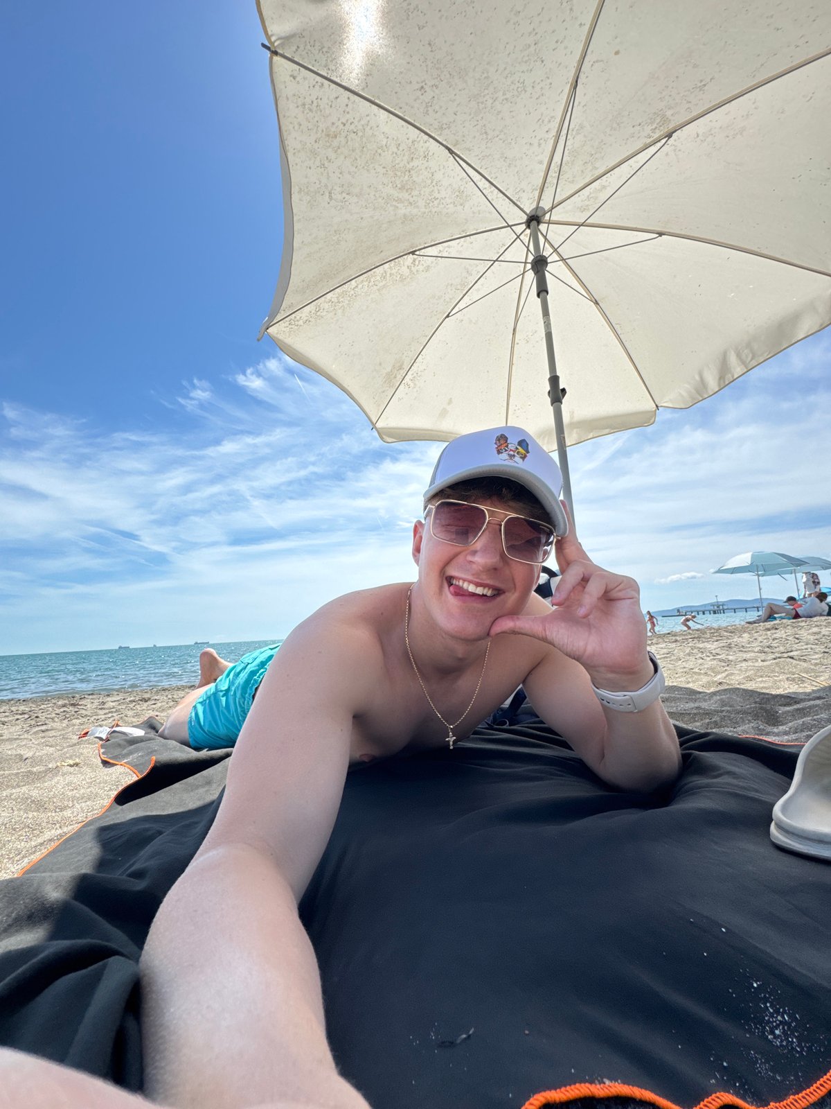 Lazy morning on the beach in Burgas, Bulgaria