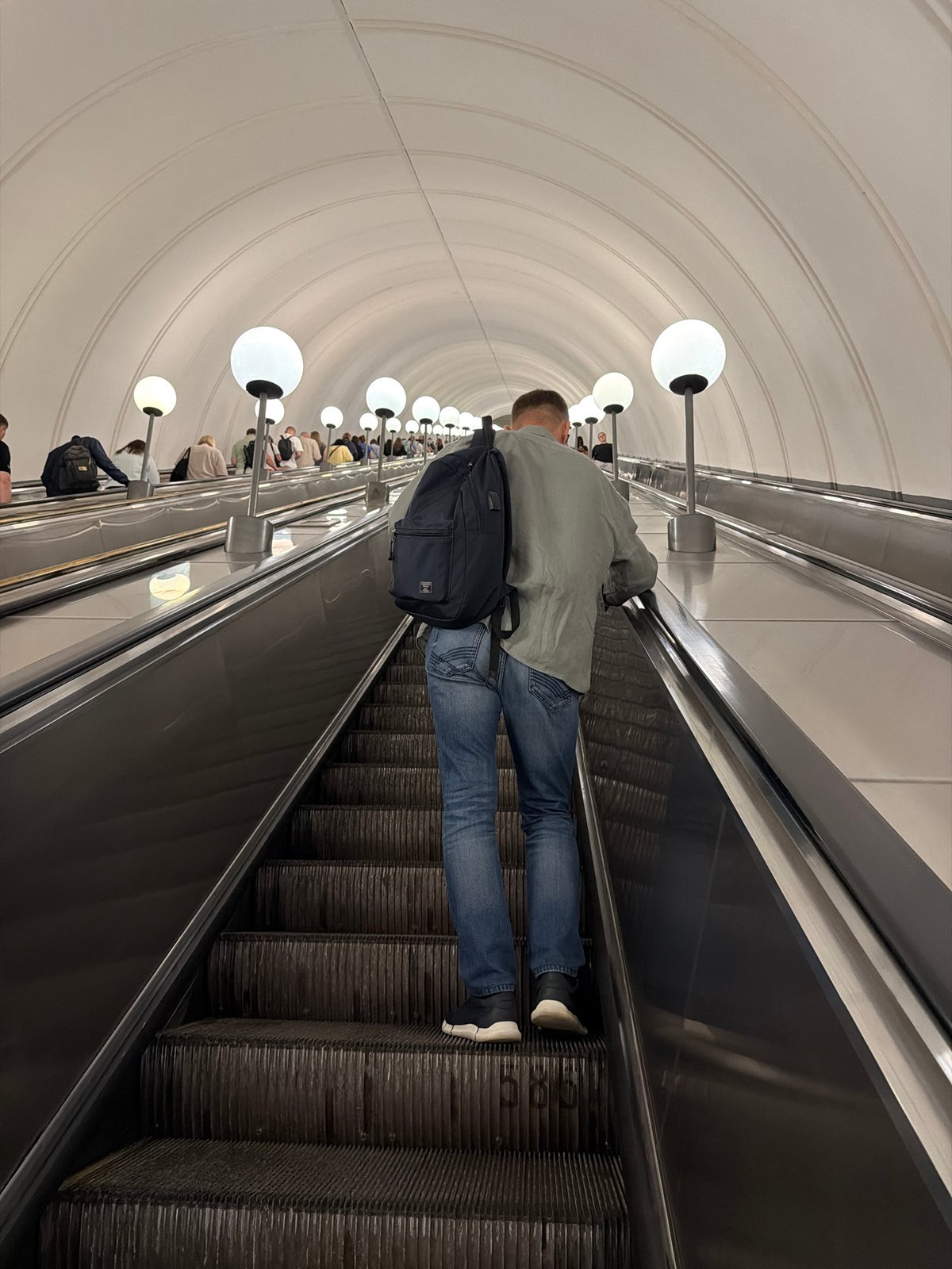 Moscow Metro and city streets on a summer morning