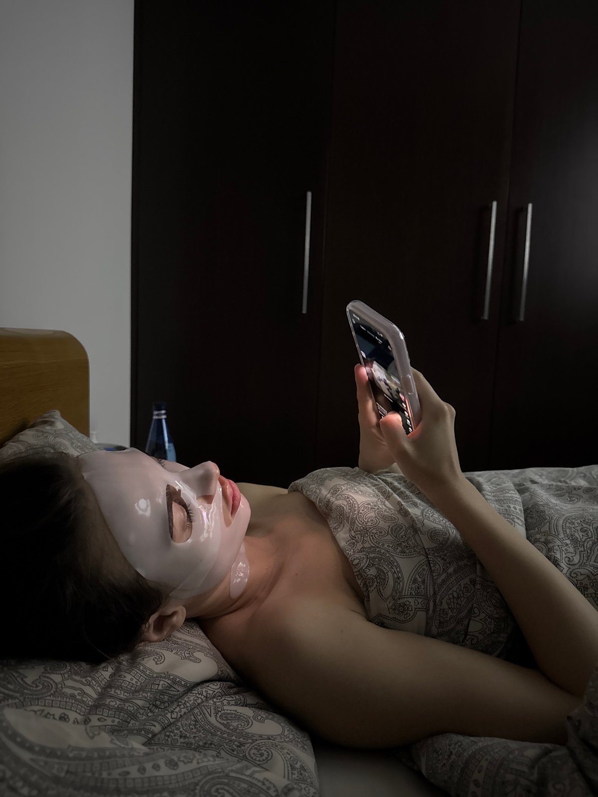 Evening skincare routine documented across multiple residential locations