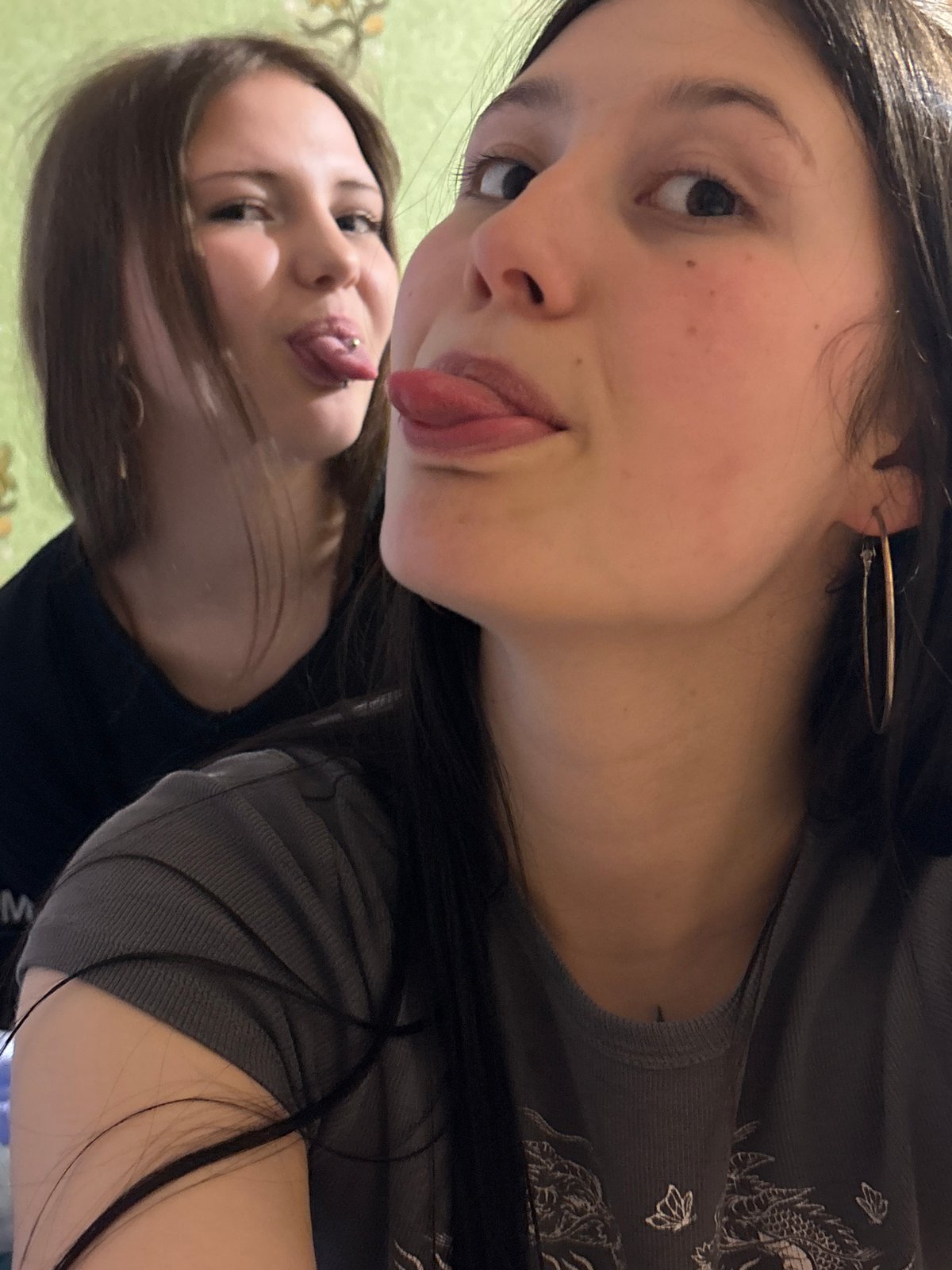 Two women pose for photo in Foki, Russia