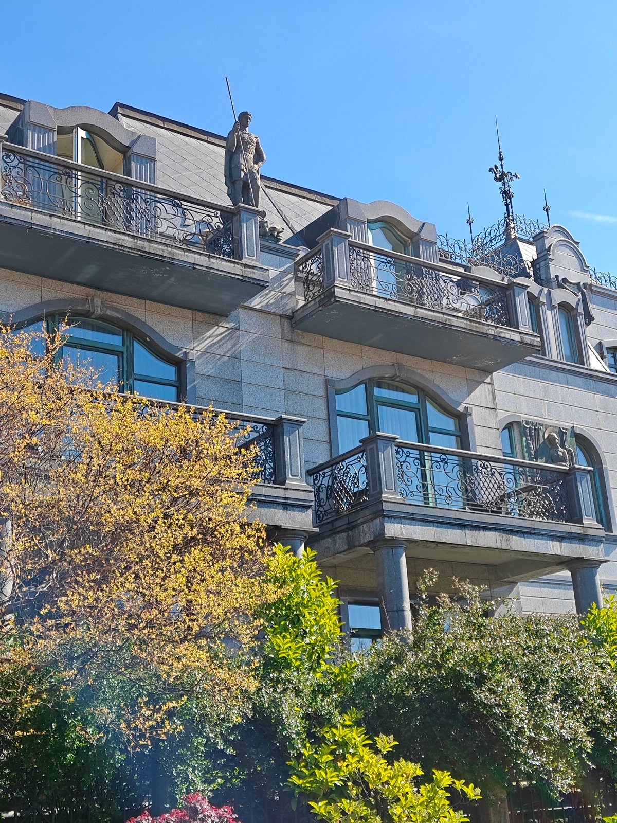 Tourist explores Batumi's architecture and landmarks during afternoon walkabout