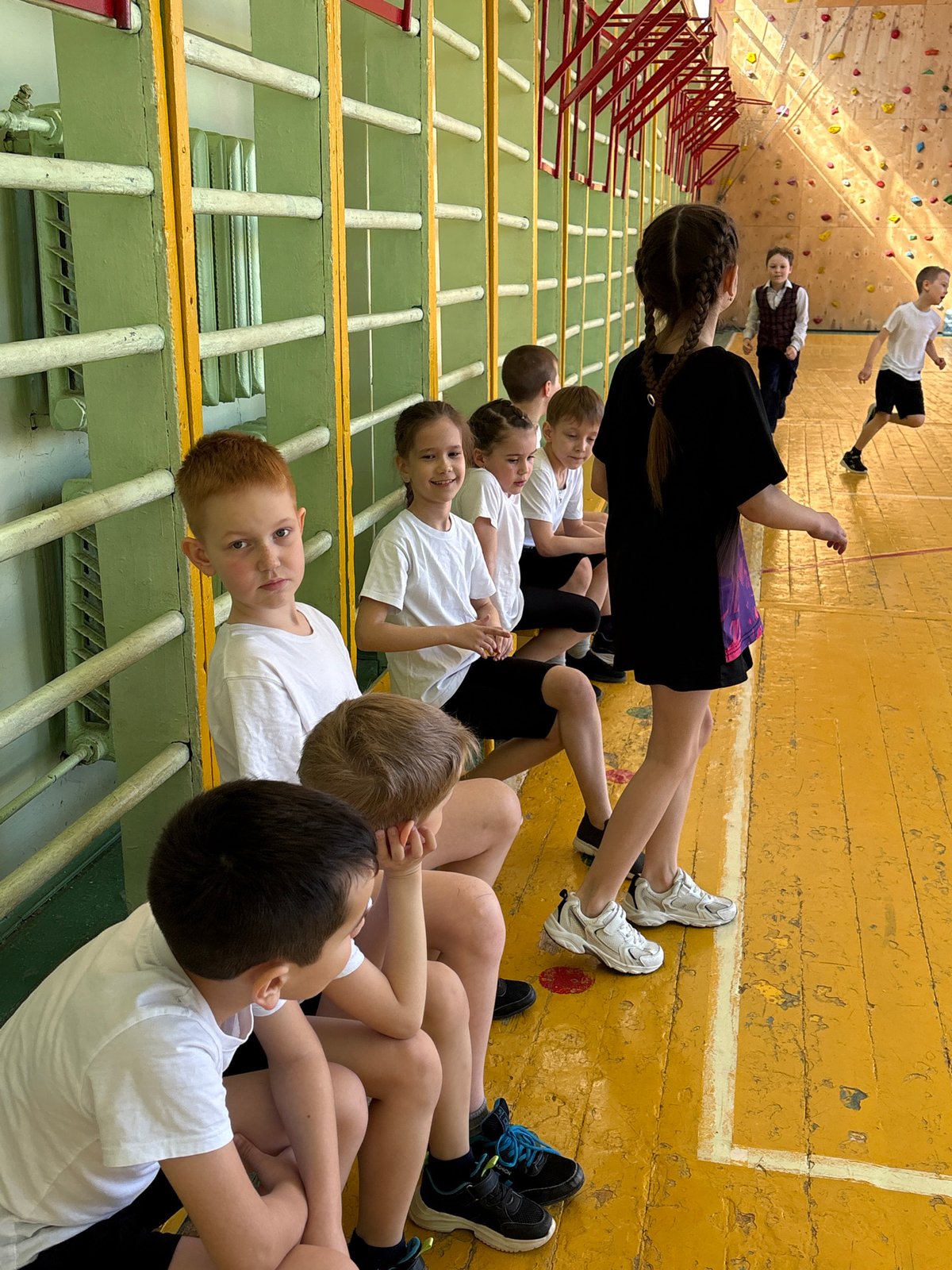 Children participate in PE class at Izhevsk gymnasium