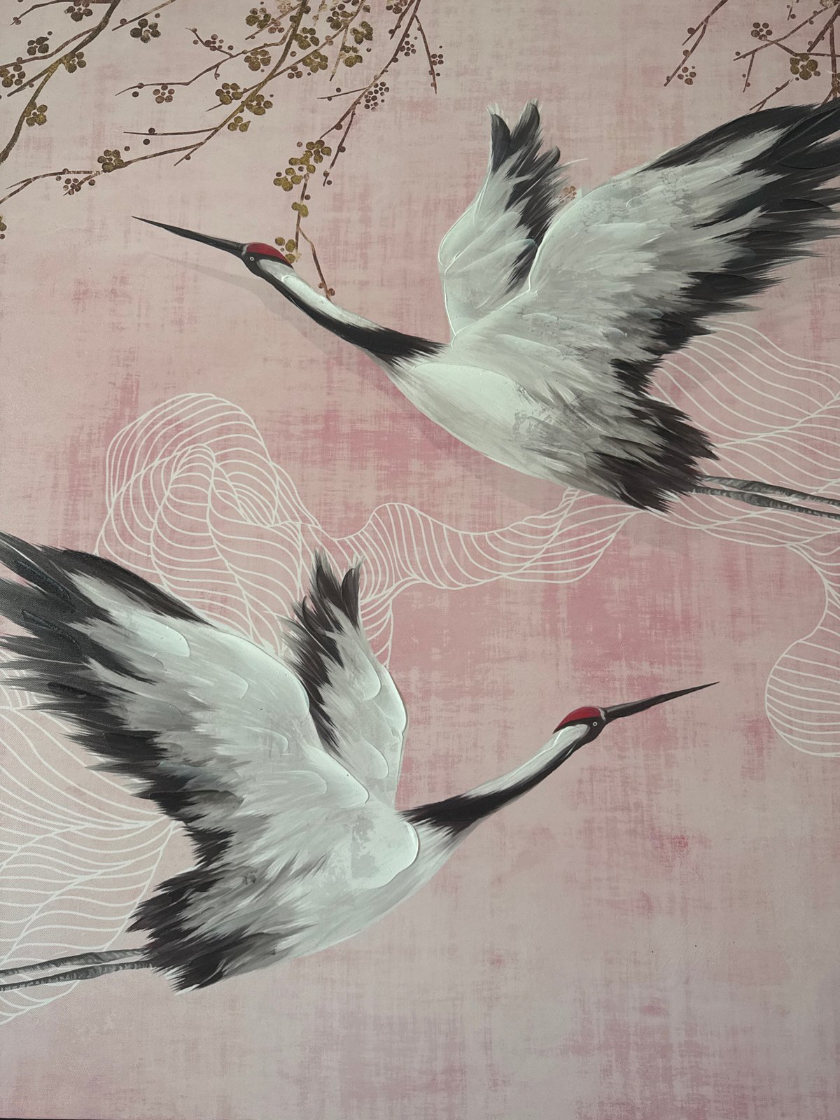 Art documentation captures crane painting and classical bust in Burgas
