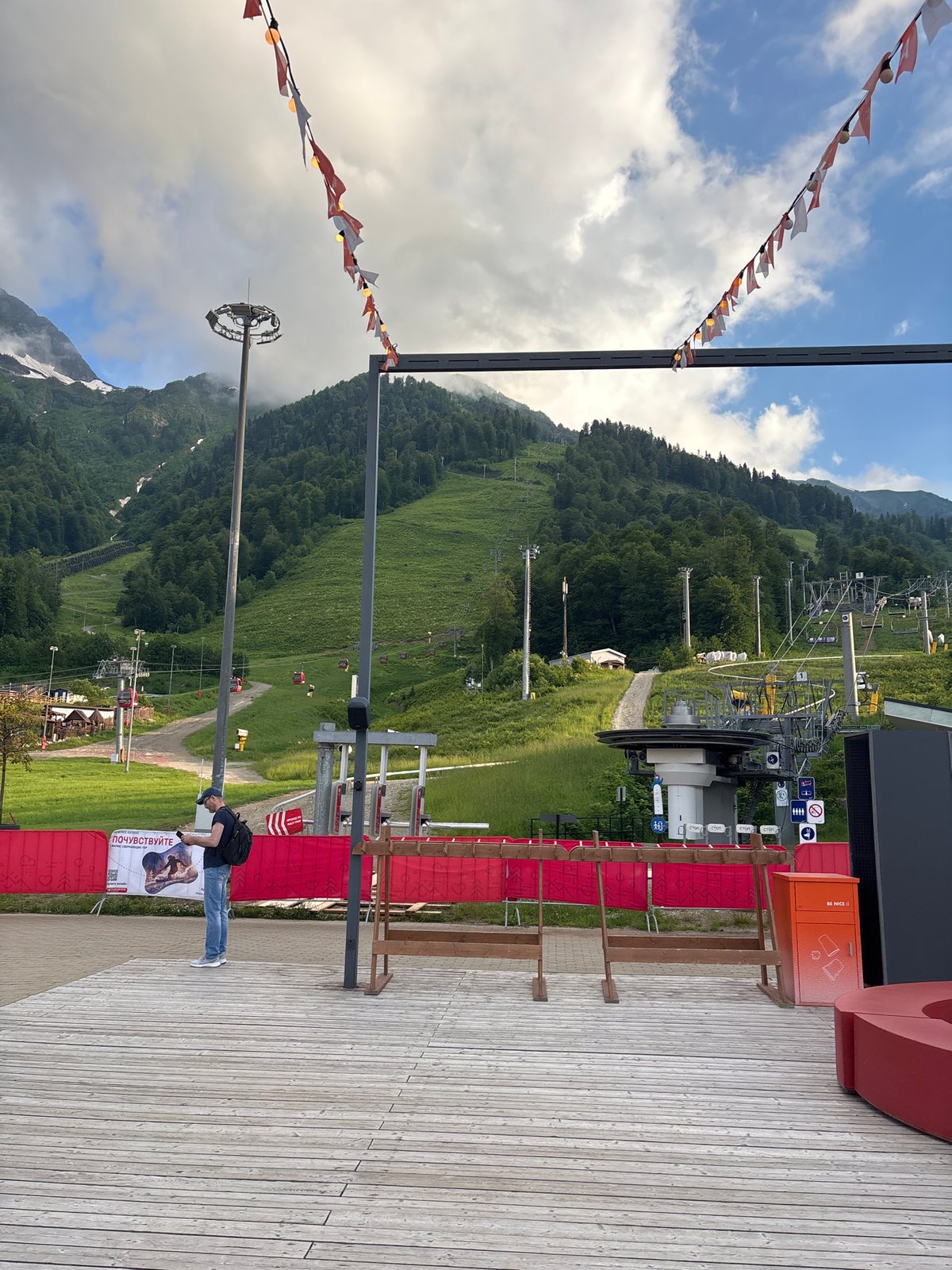 Summer afternoon at a Caucasus mountain resort in Estosadok