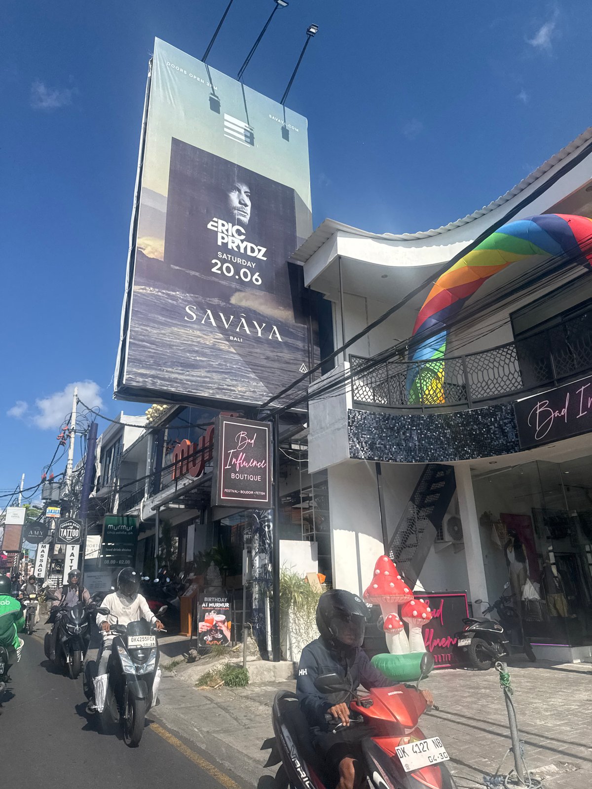 Sunny morning street scene documented in North Kuta, Indonesia