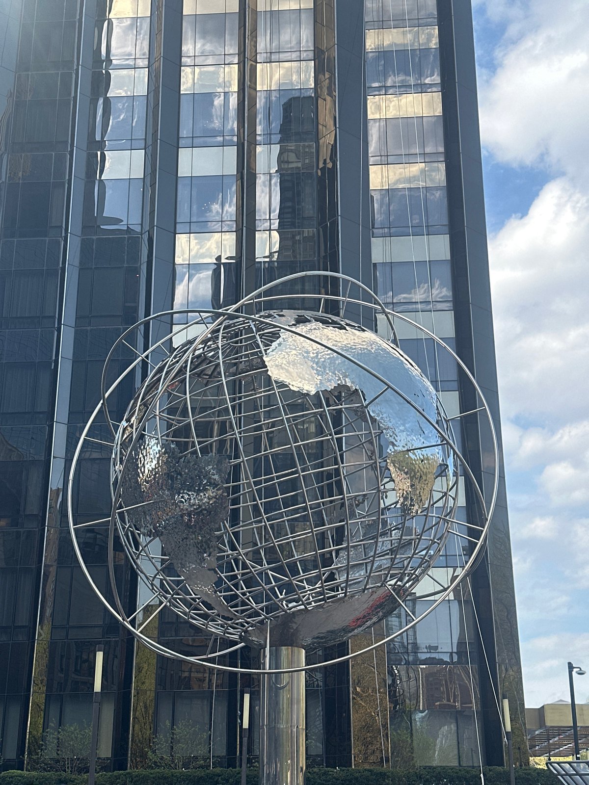 Columbus Circle Globe art installation observed in NYC