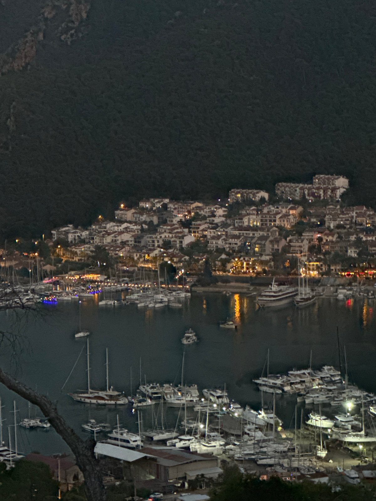 Evening scenes captured around Fethiye marina and surrounding areas