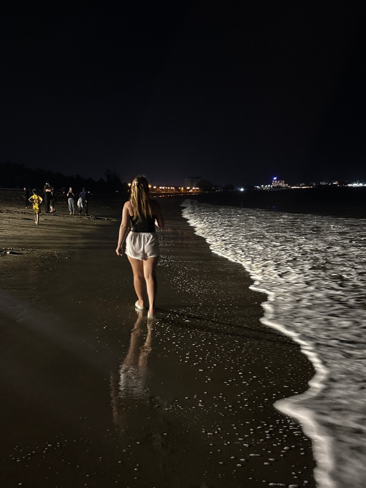 Nighttime beach strolls captured across Vietnamese coastal wards