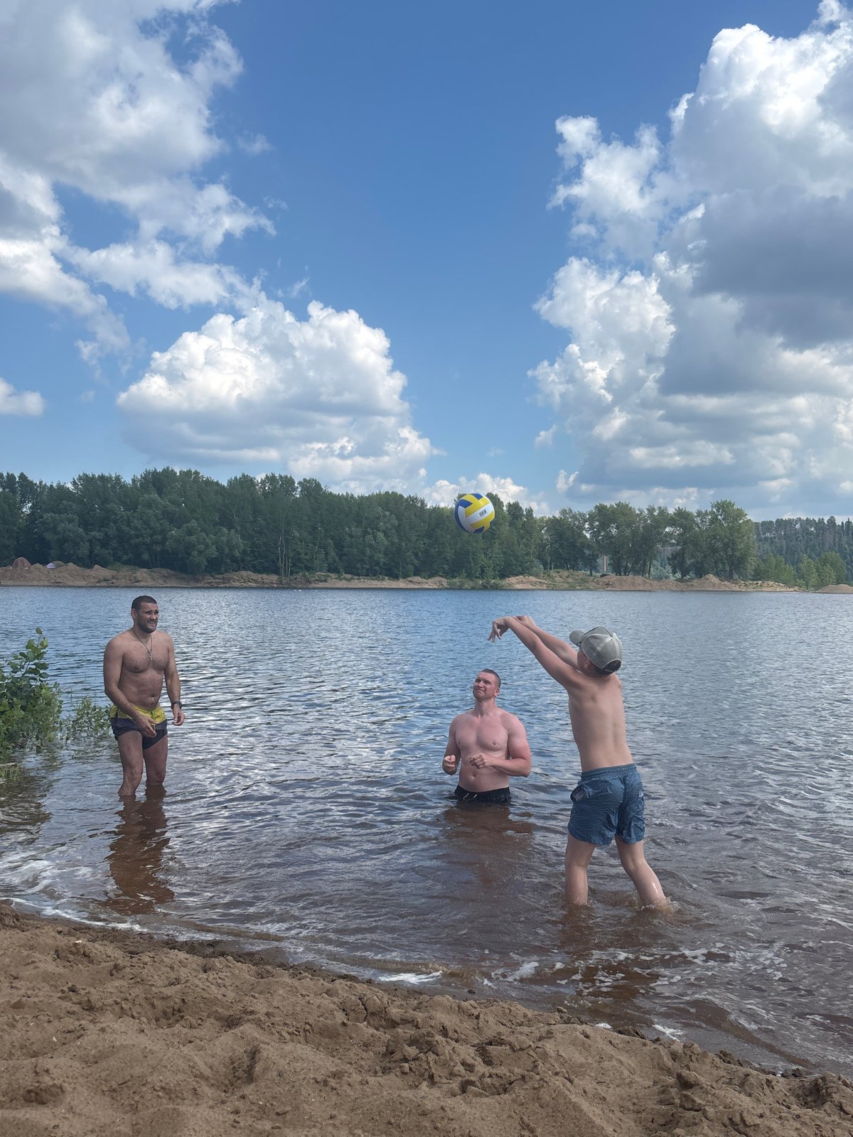 Lazy summer day on the water in Noviy, Russia