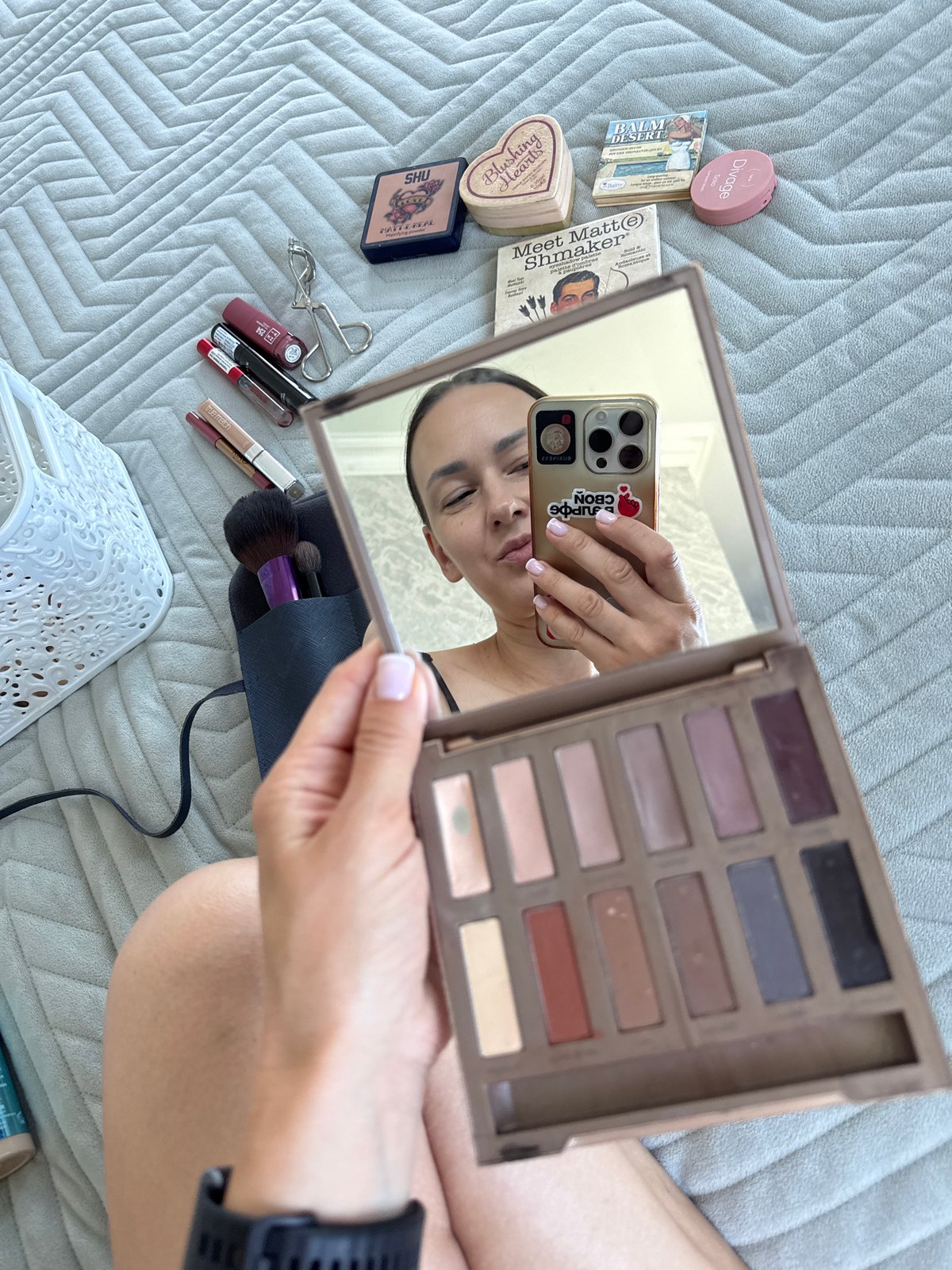 Morning makeup session with Sochi city views from the balcony