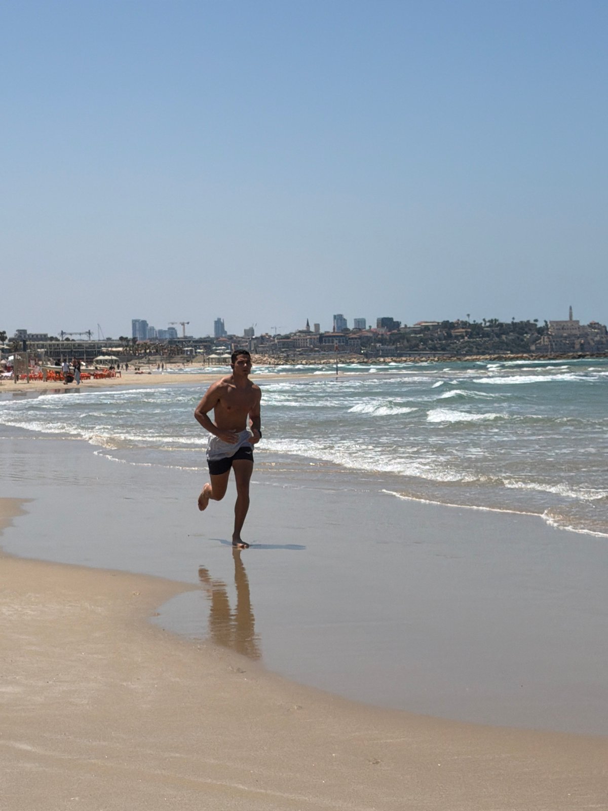 Morning beach scenes documented along Tel Aviv shoreline