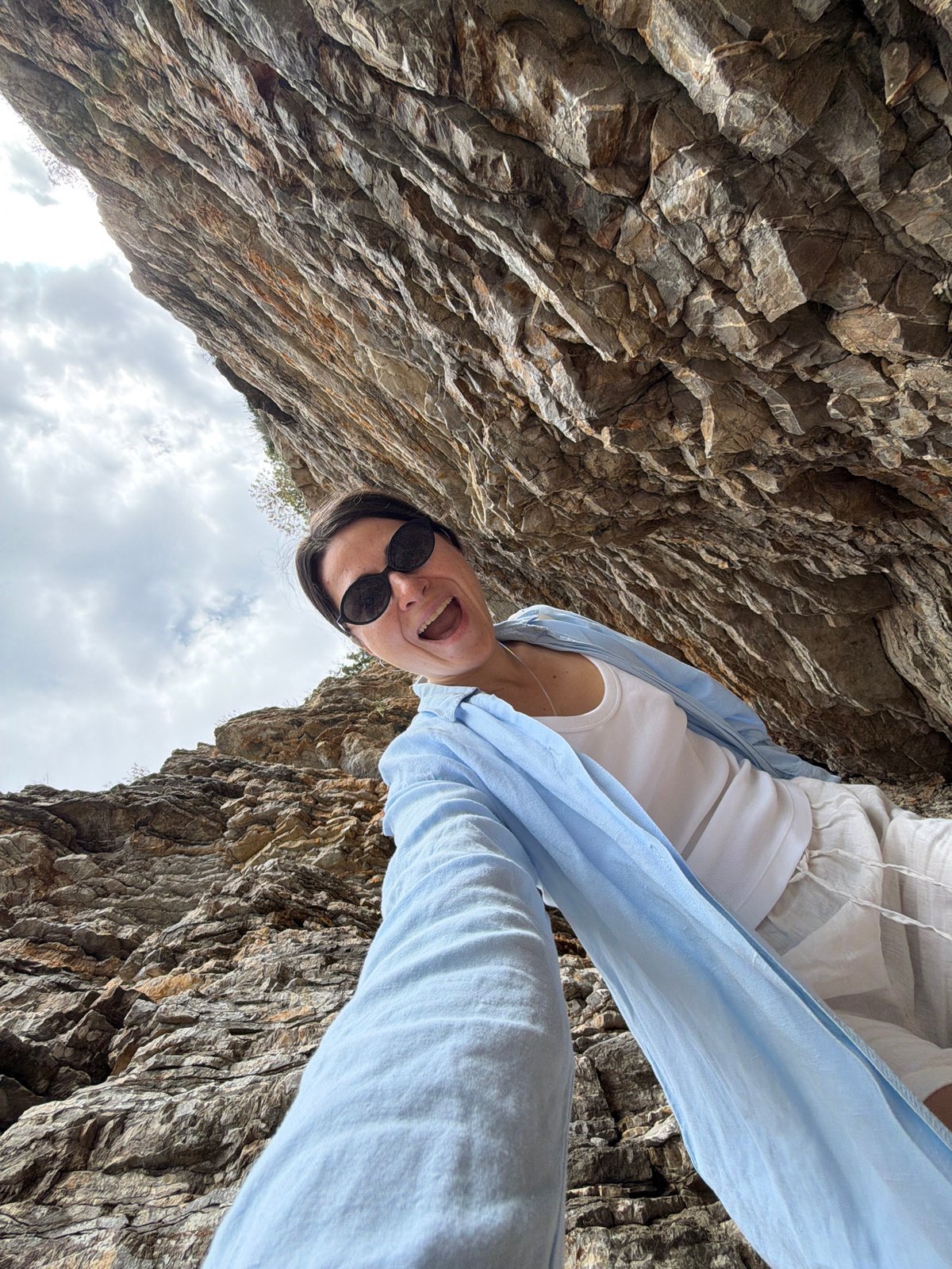 Tourist documents coastal morning at Budva Montenegro beaches