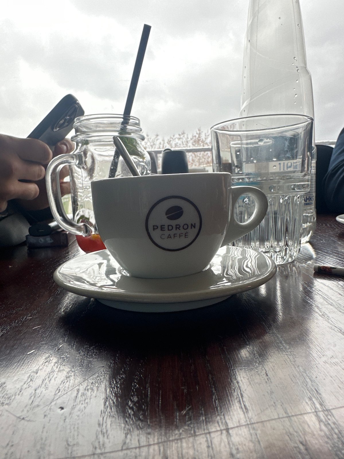 Sofia cafe gathering with whiteboard activity and city views